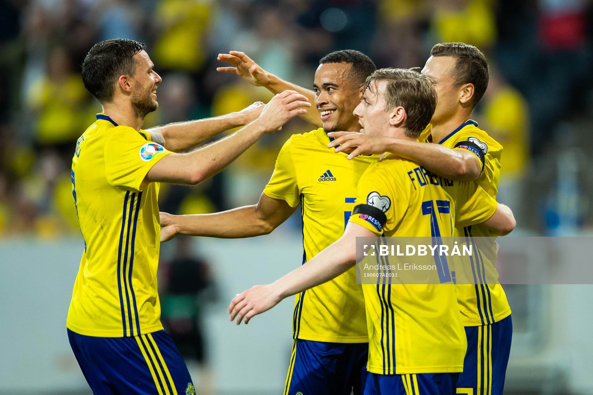 Marcus Berg, Emil Forsberg, Robin Quaison and Viktor