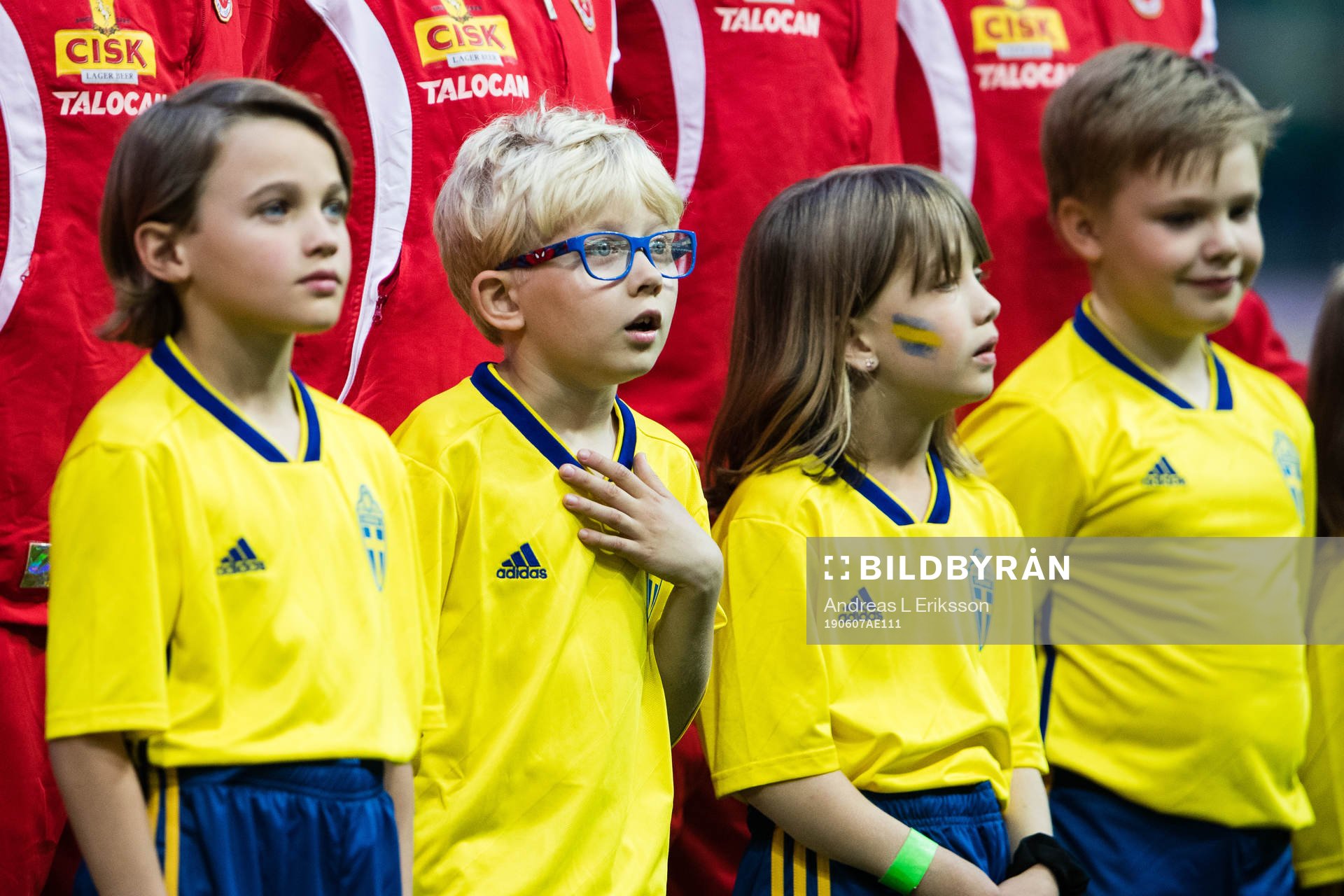 Mascots ahead of during the UEFA Euro Qualifier football match between Sweden and Malta on June 7, 2019 in Stockholm.