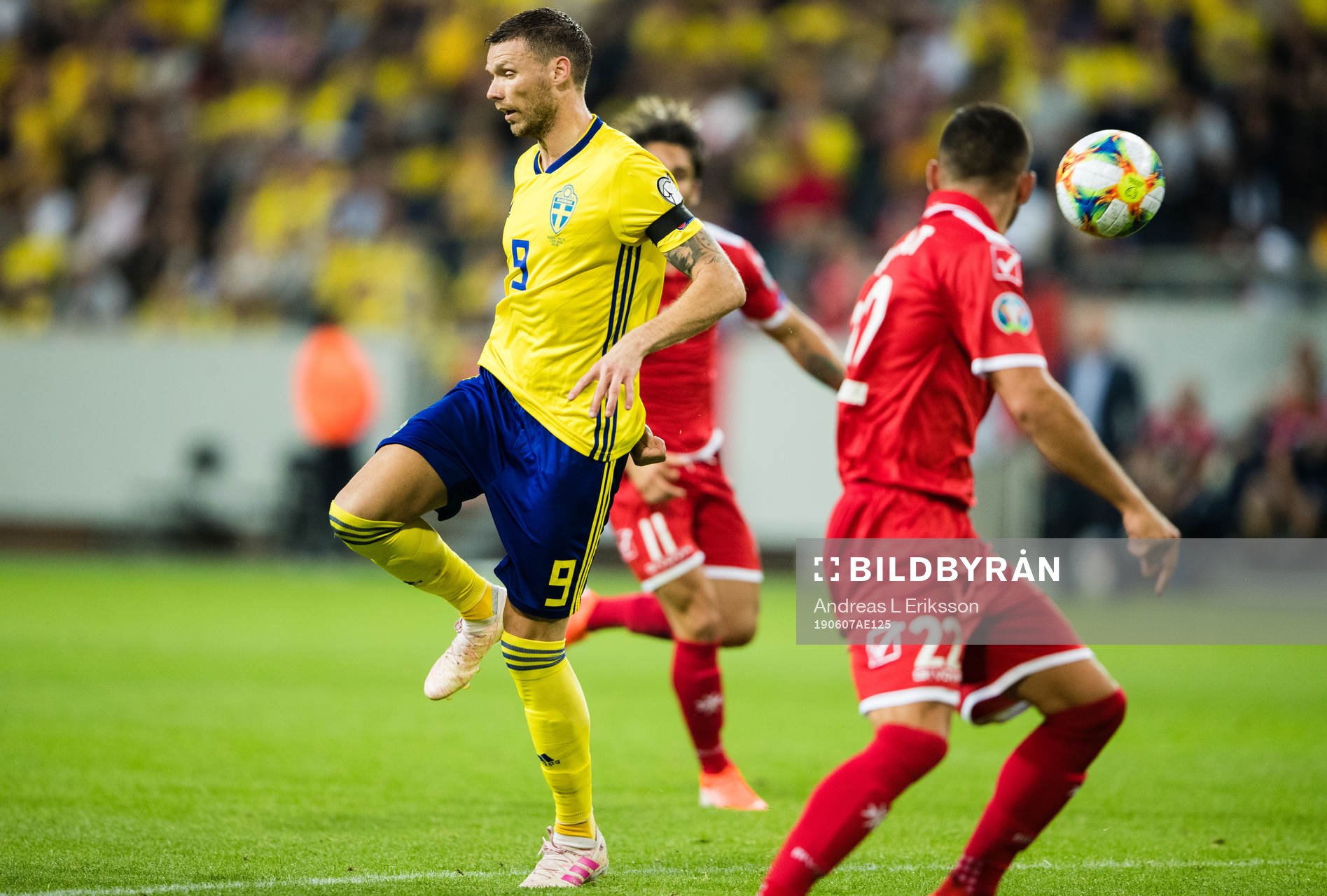 Marcus Berg of Sweden with a backheel