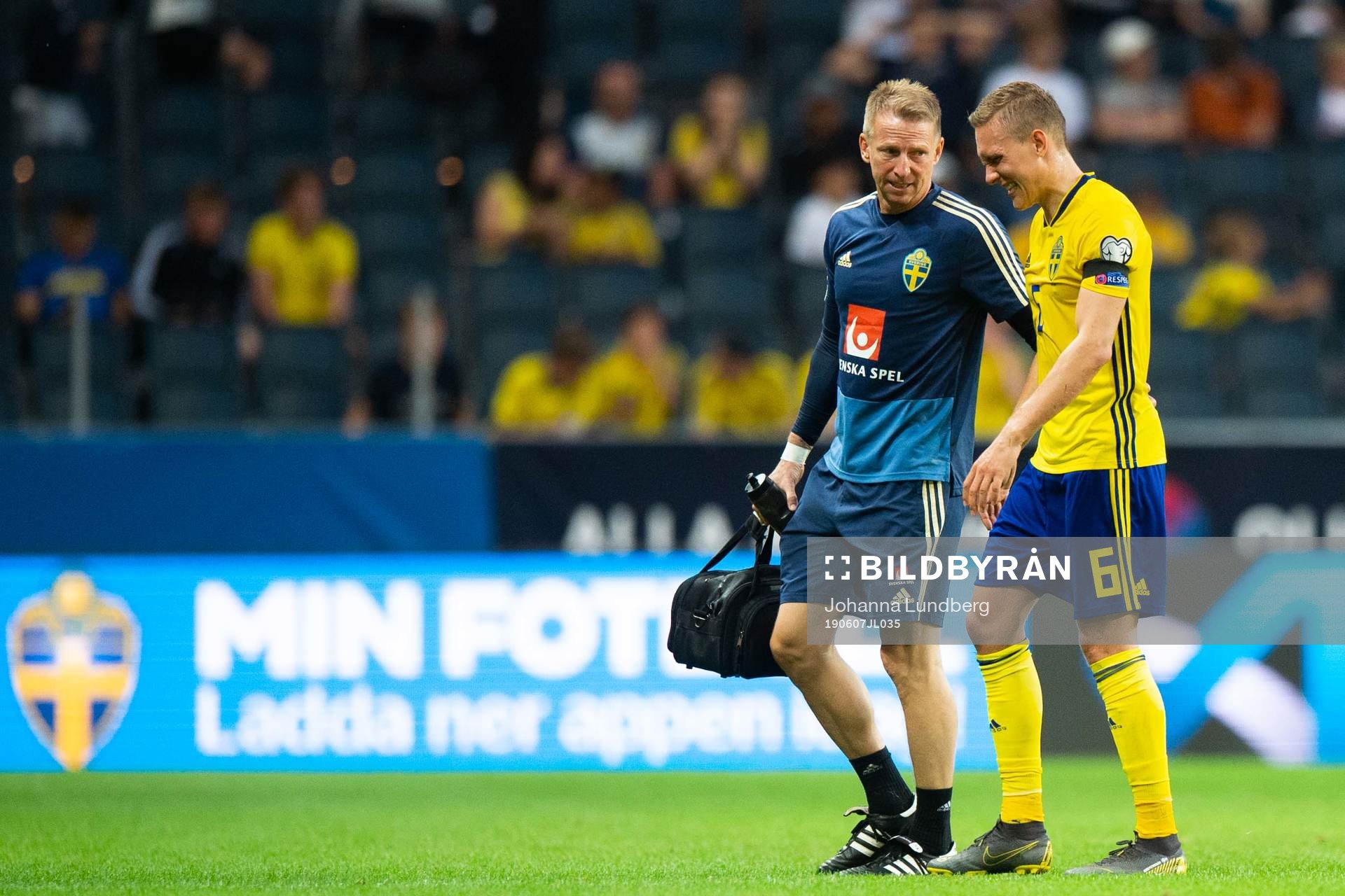 Ludwig Augustinsson of Sweden in pain