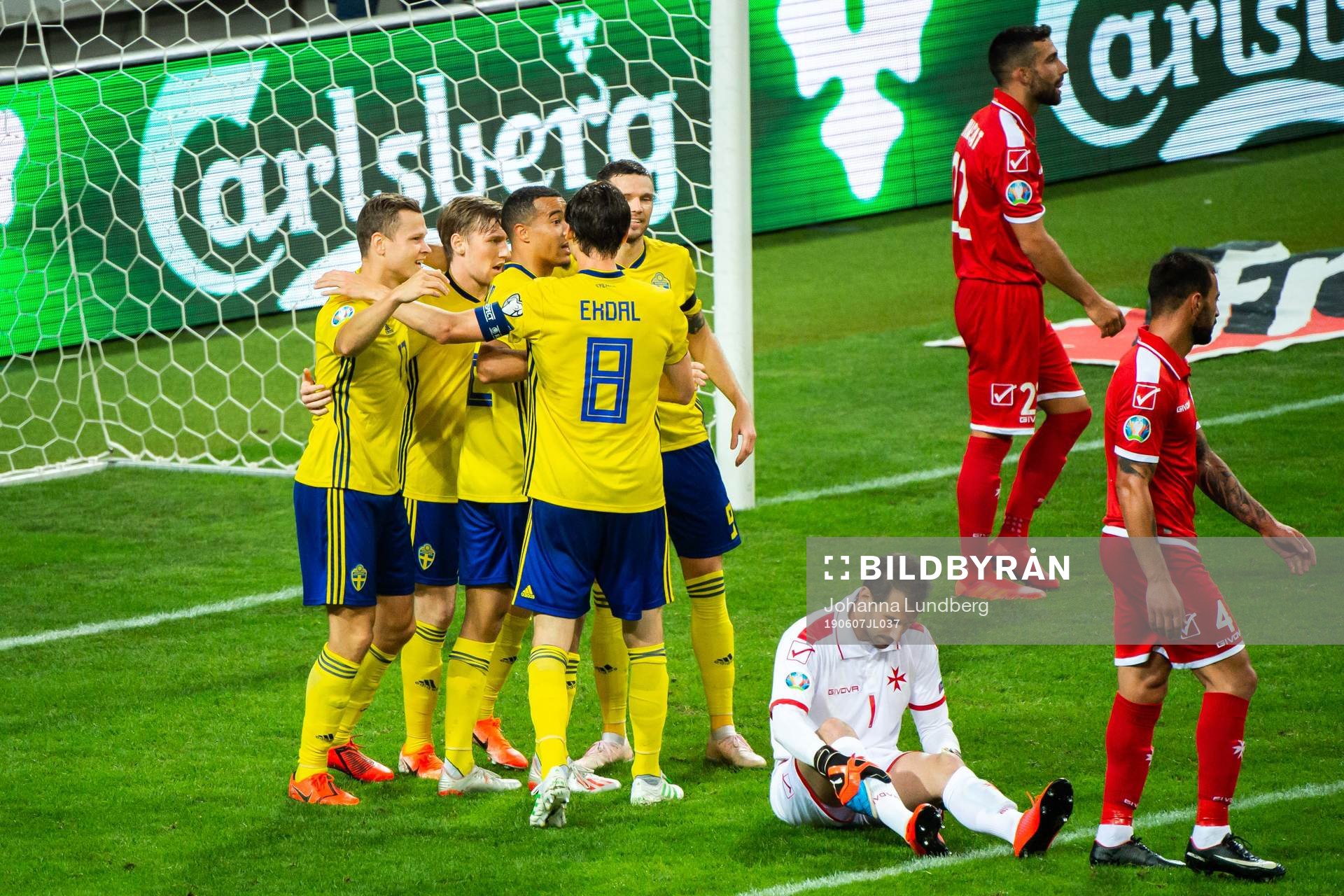 Viktor Claesson of Sweden celebrate with teammates