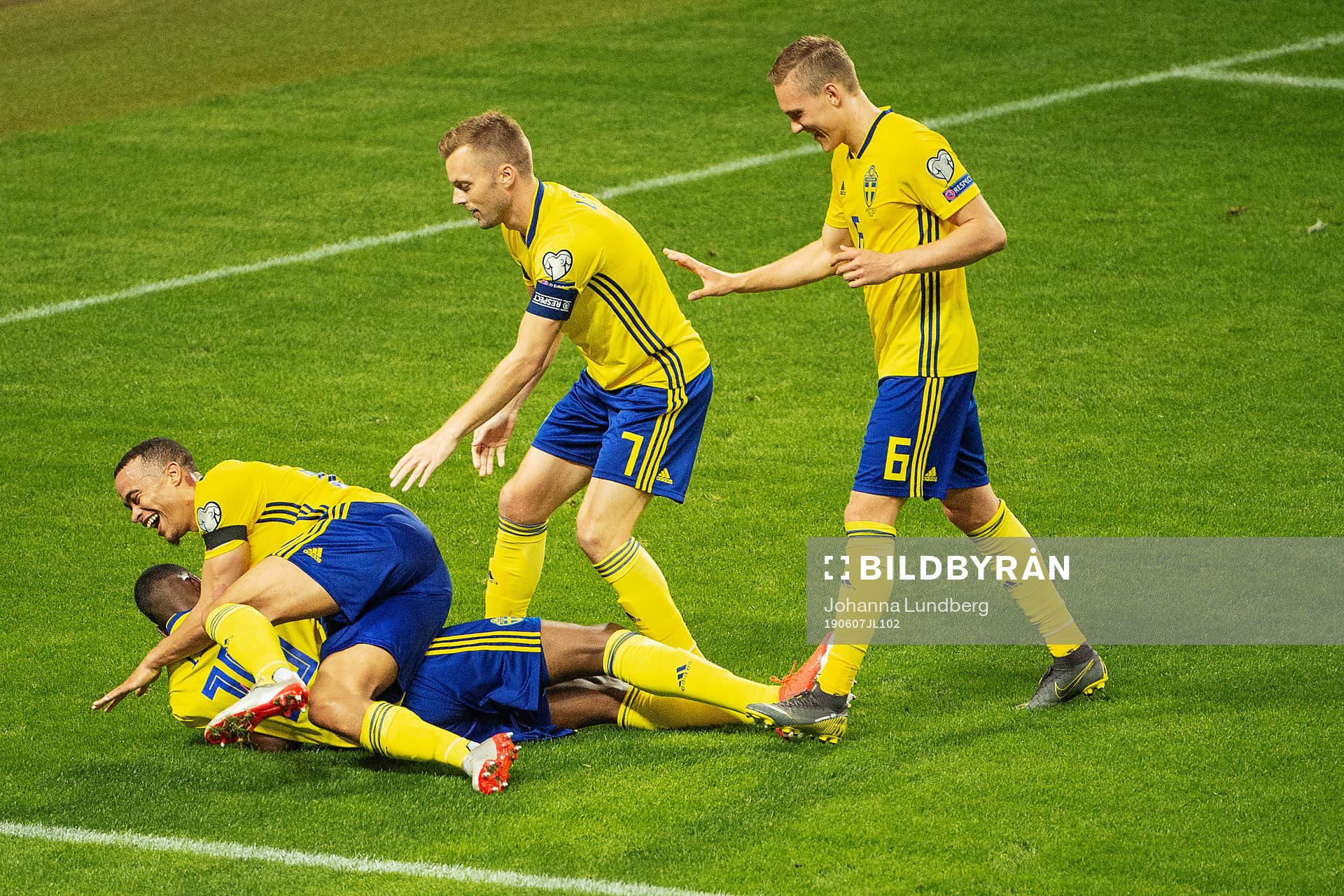Alexander Isak, Robin Quaison, Sebastian Larsson and Ludwig