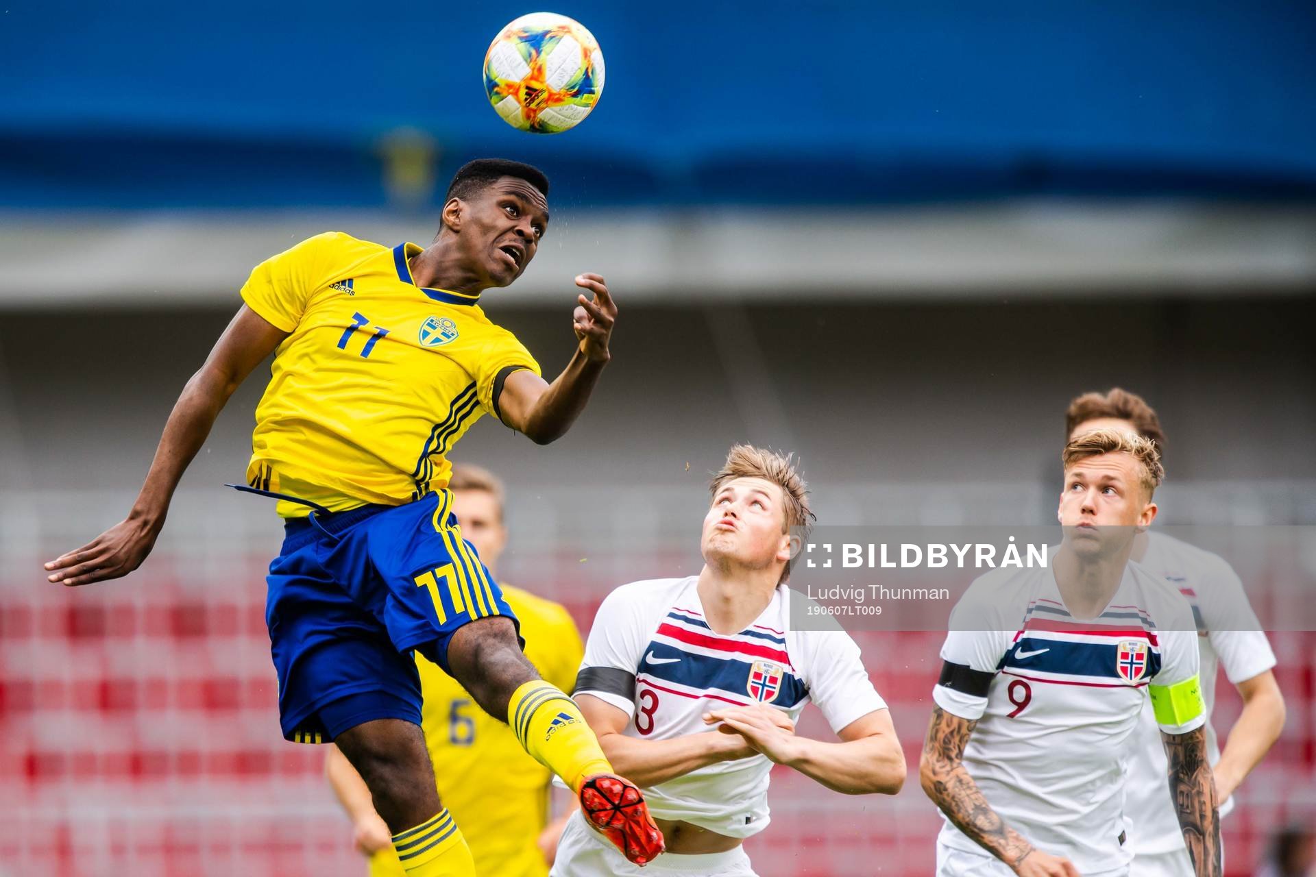 Joel Asoro of Sweden against Fredrik André Bjørkan of