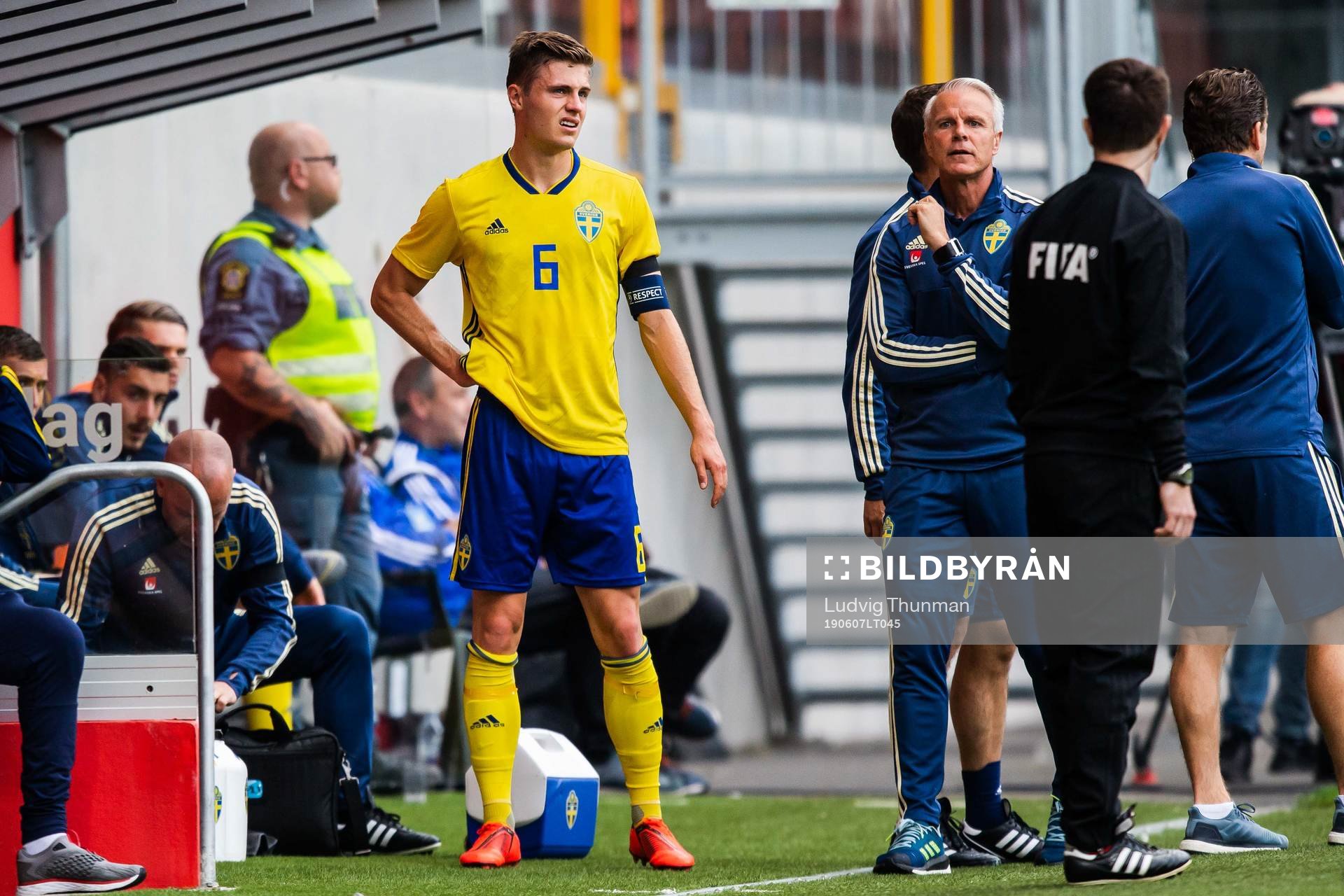 Mattias Svanberg of Sweden leaves the pitch