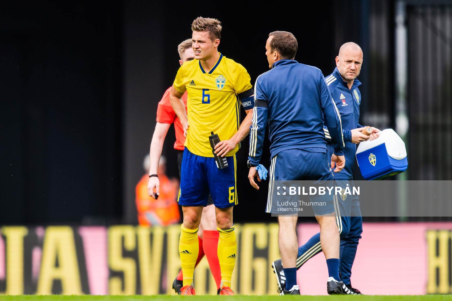 Mattias Svanberg of Sweden in pain