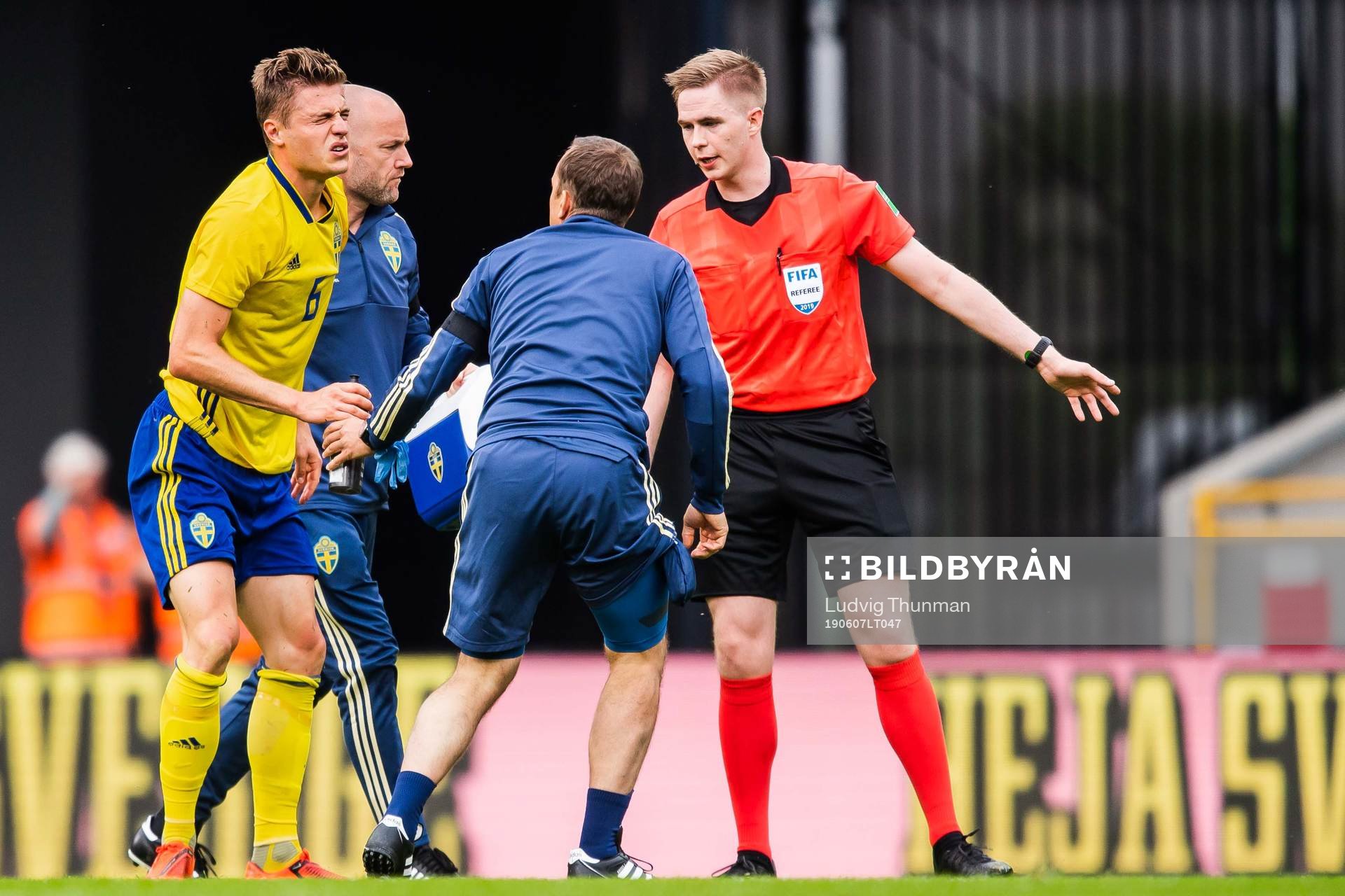 Mattias Svanberg of Sweden in pain