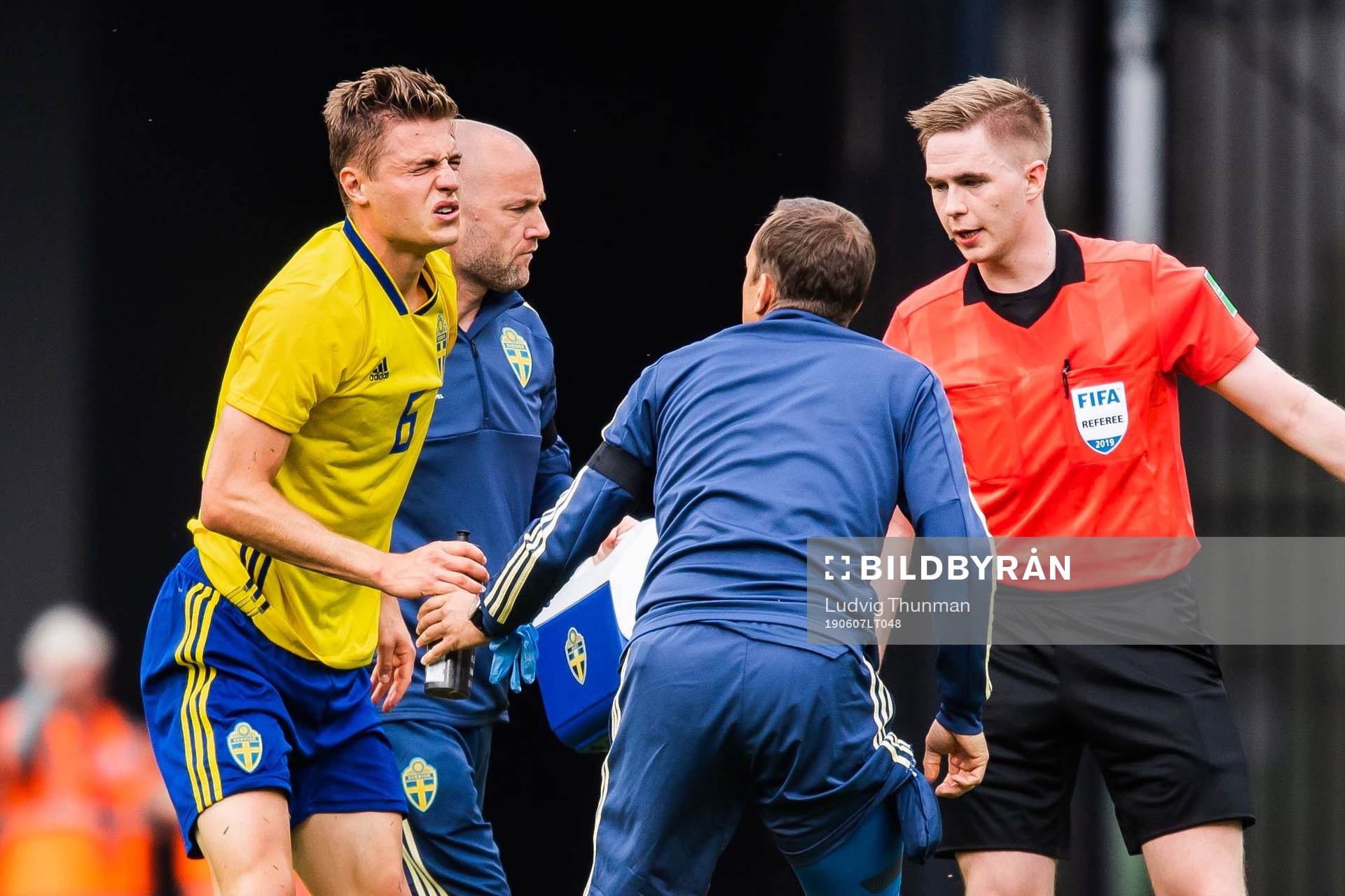 Mattias Svanberg of Sweden in pain