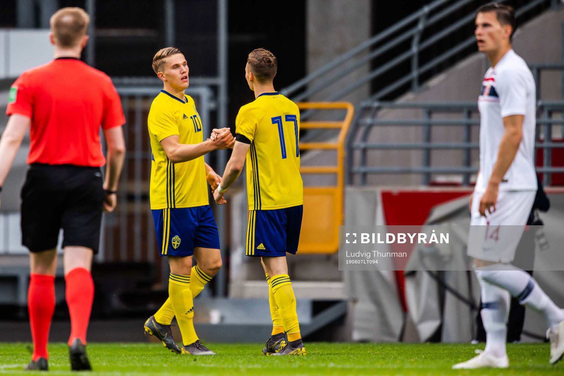 Viktor Gyökeres and Jake Larsson of Sweden celebrate