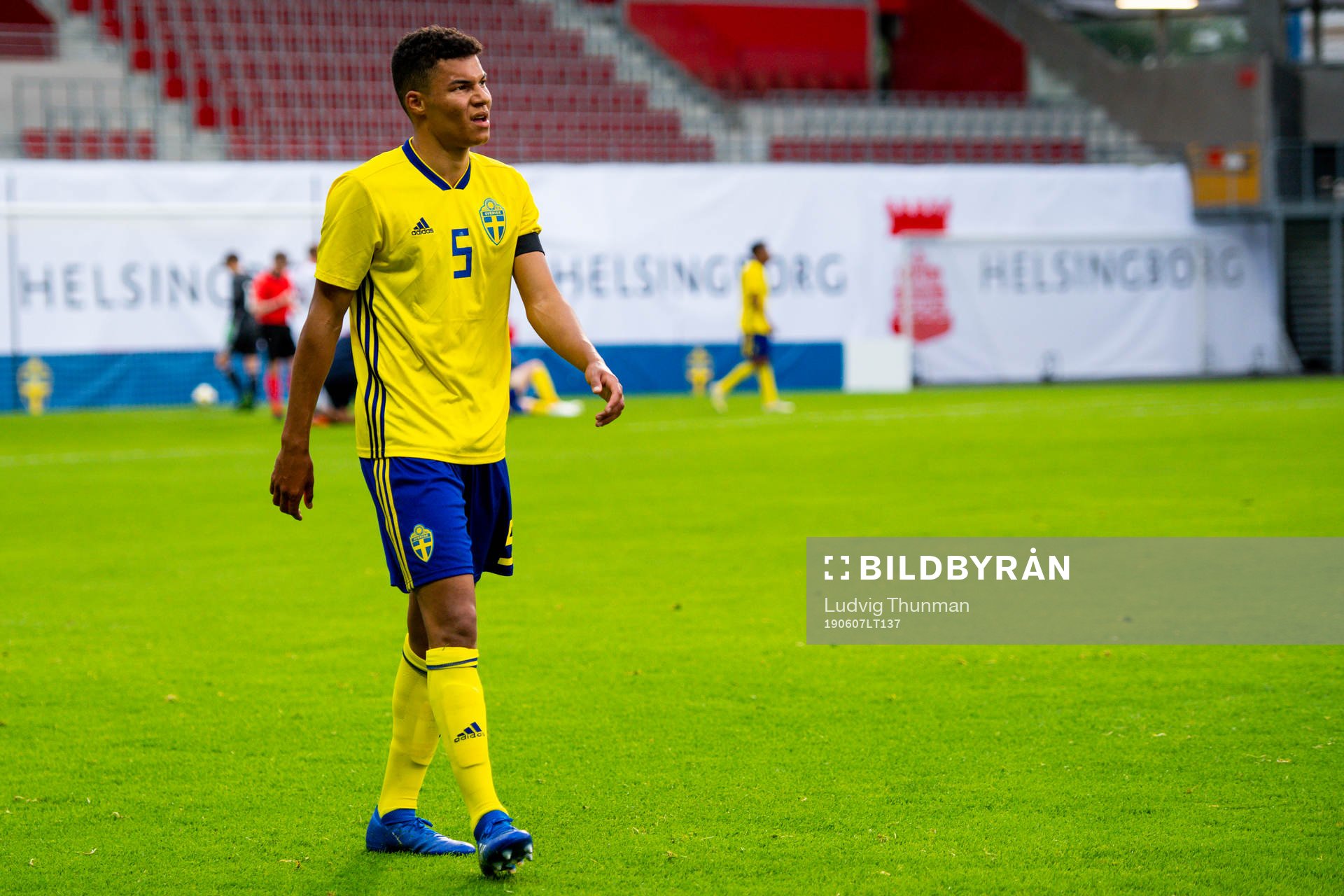 Alexander Jallow of Sweden looks dejected