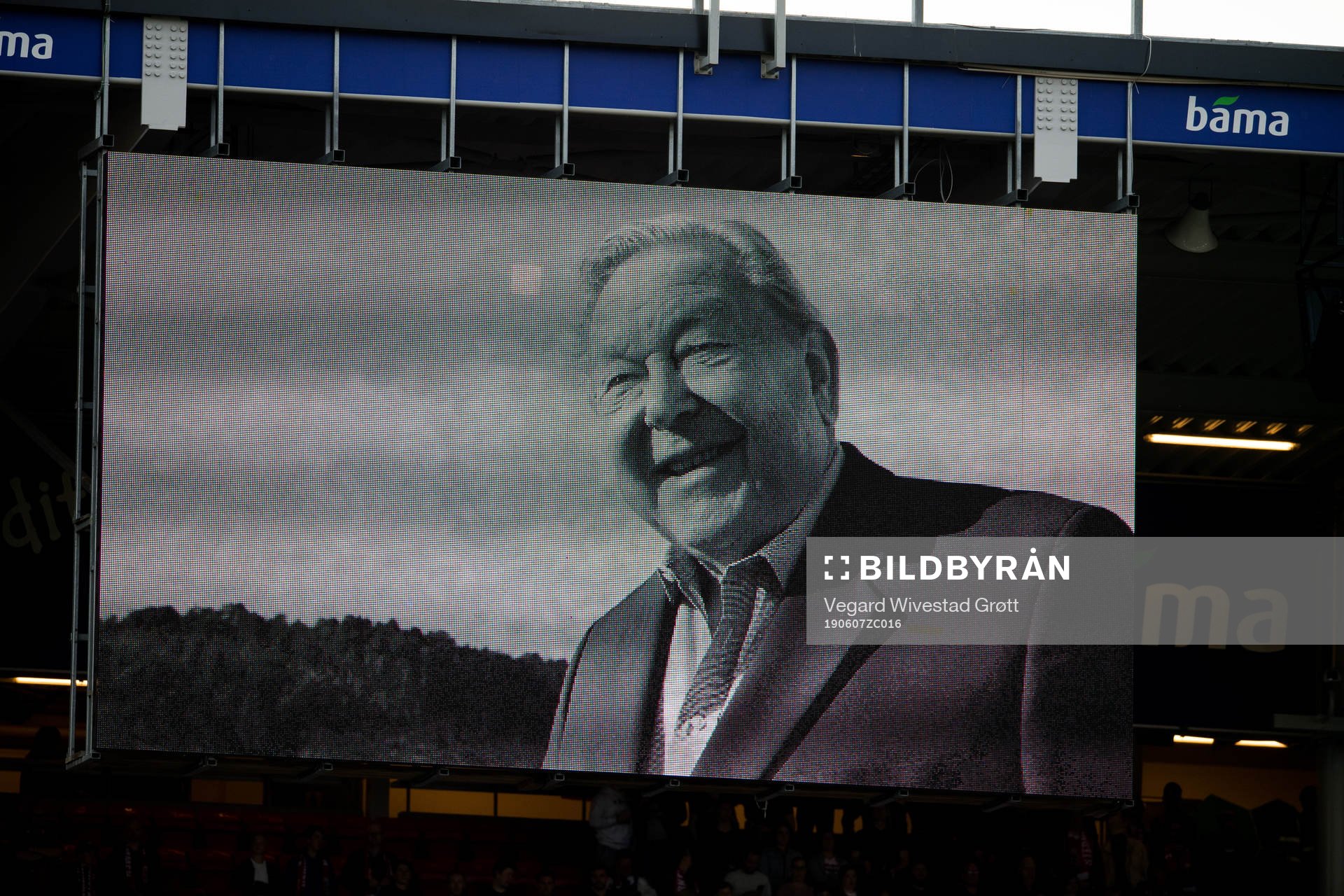 A picture of former FIFA President Lennart Johansson is