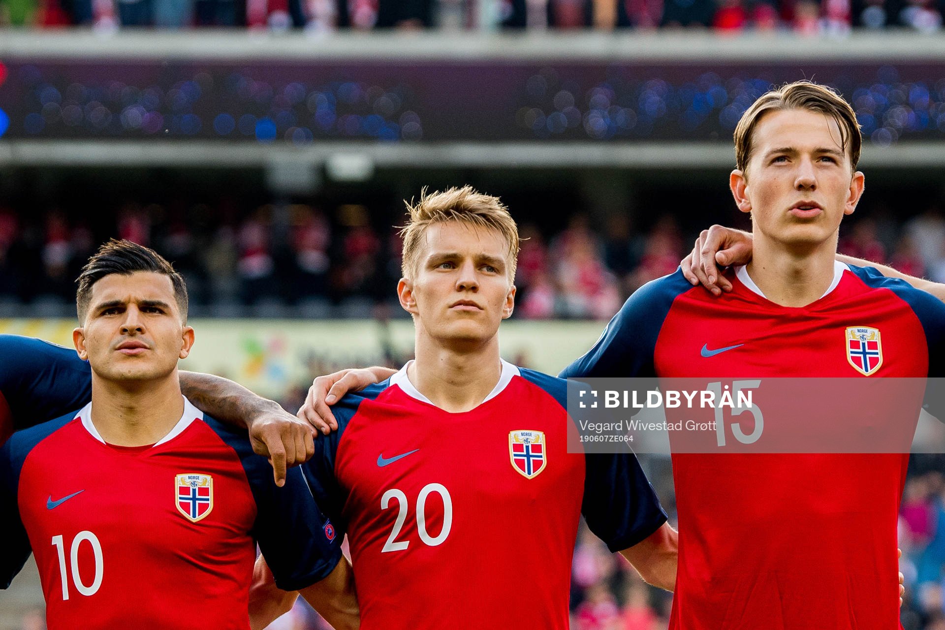 Tarik Elyounoussi, Martin Ødegaard and Sander Berge of