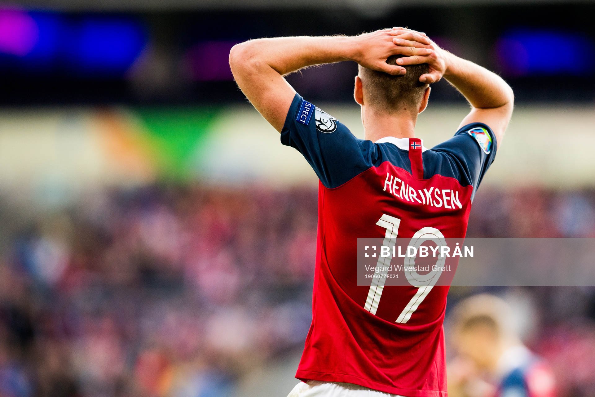 Markus Henriksen of Norway looks dejected