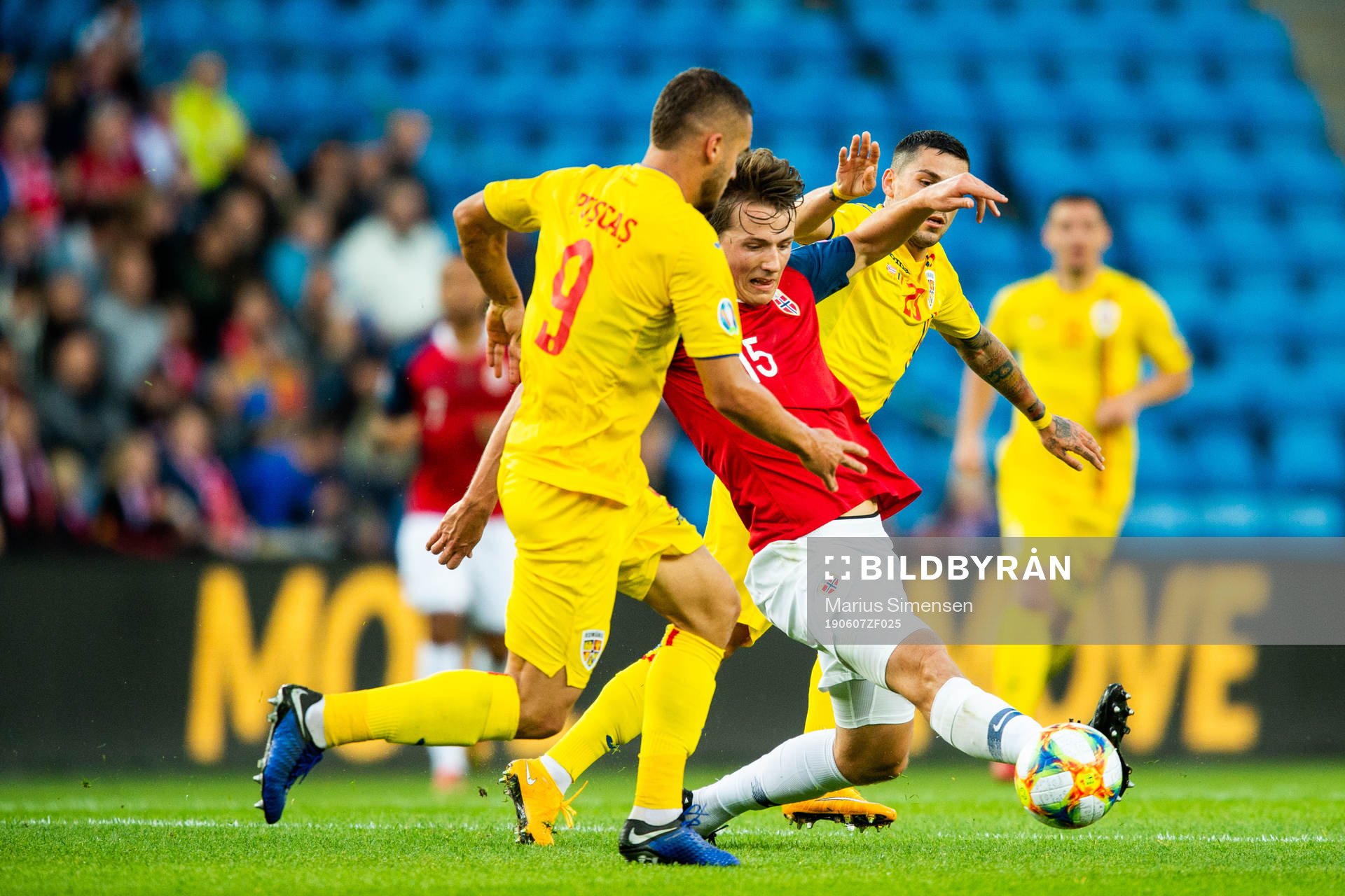 George Puscas of Romania and Sander Berge of Norway