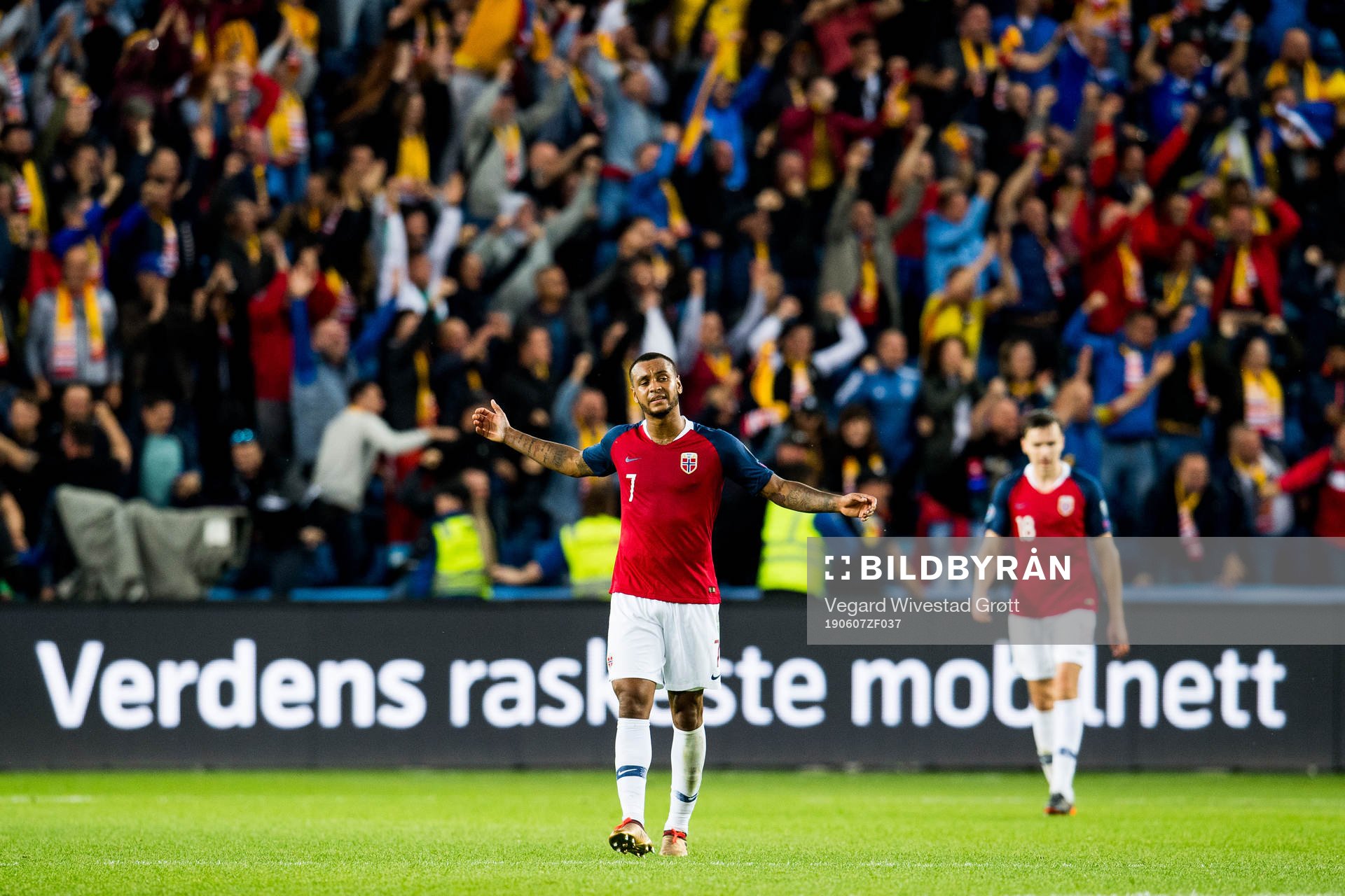 Joshua King of Norway looks dejected