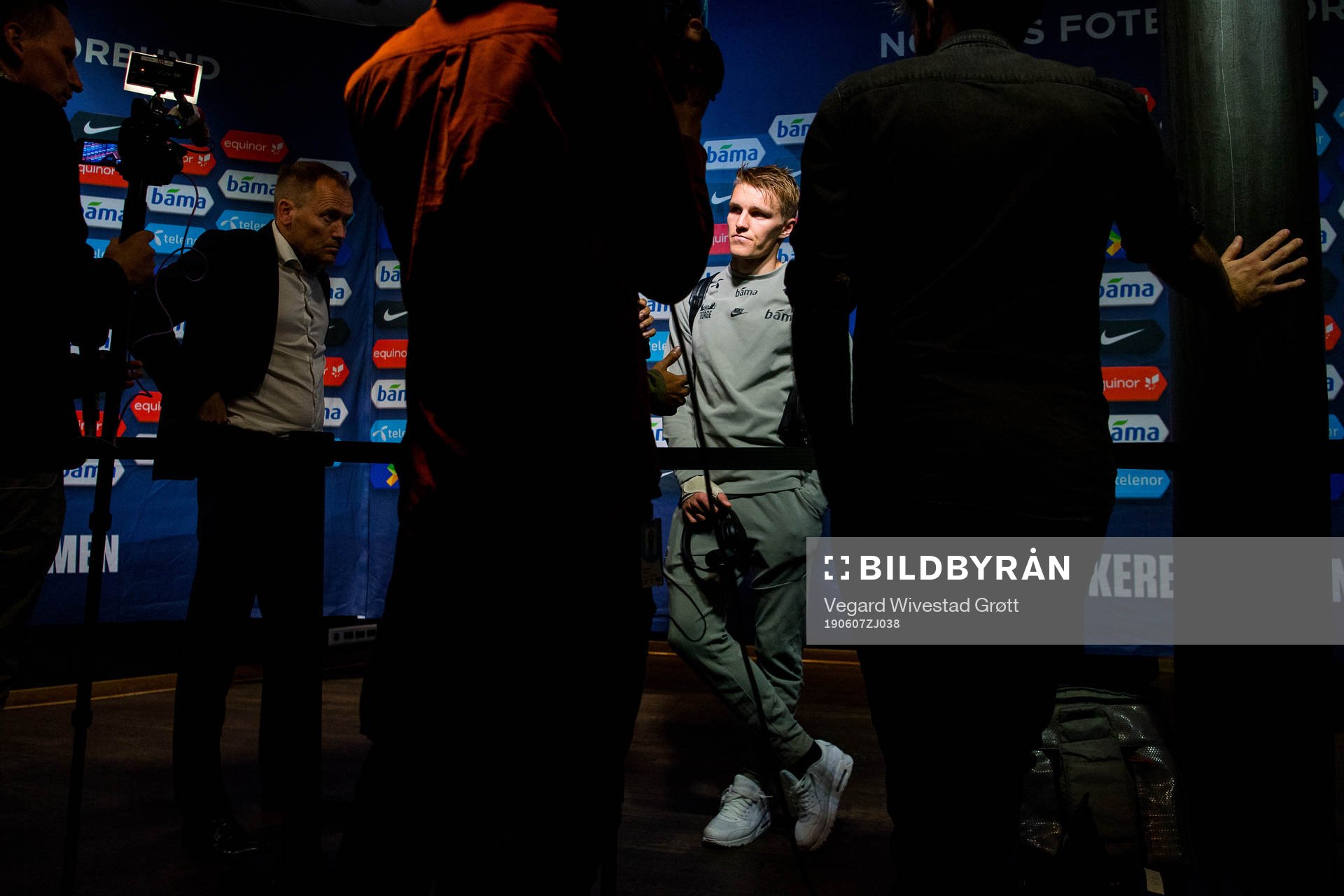 Martin Ødegaard of Norway in the mixed zone after the UEFA Euro Qualifier football match between Norway and Romania on June 7, 2019 in Oslo.