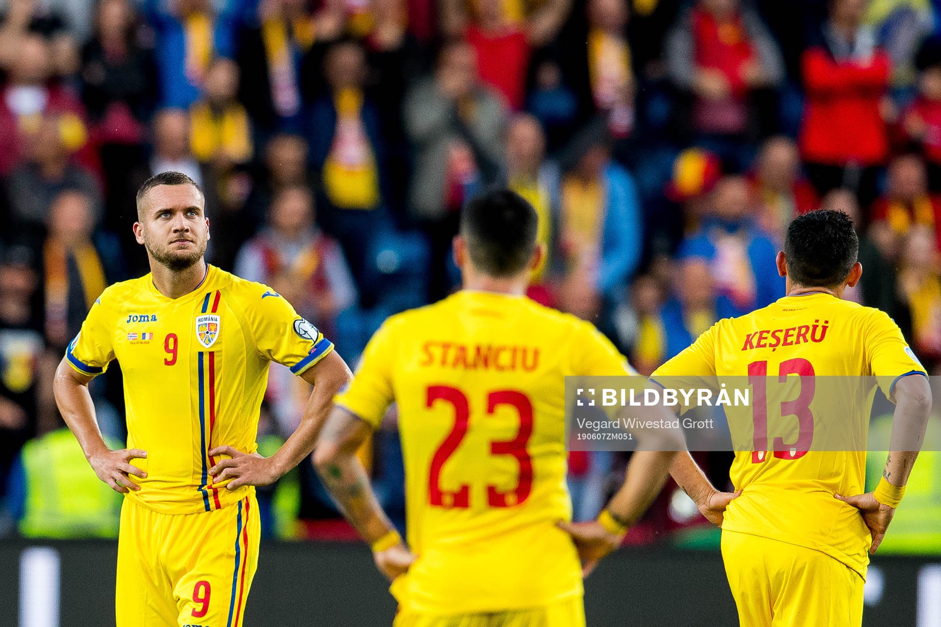 George Puscas of Romania looks dejected