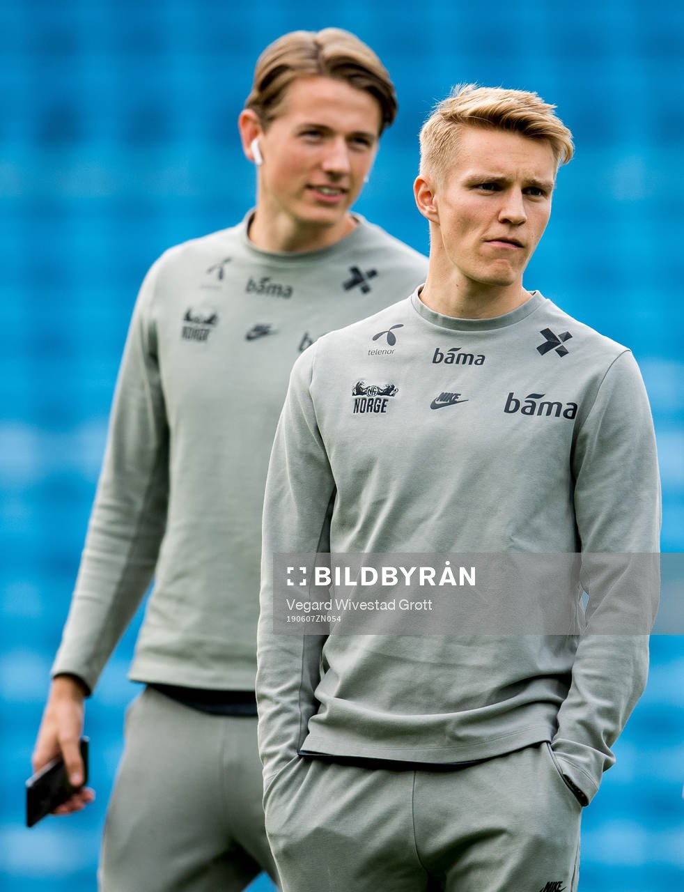 Sander Berge and Martin Ødegaard of Norway