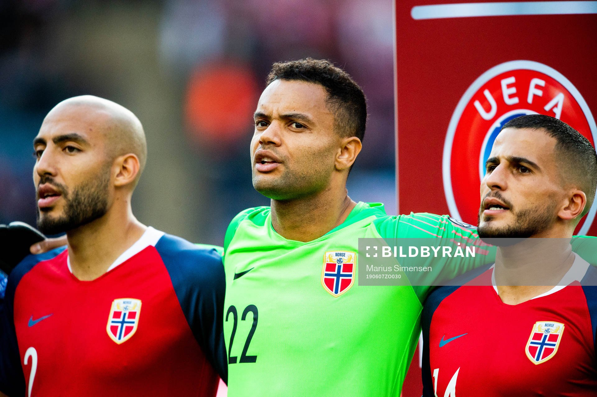 Haitam Aleesami, goalkeeper Sten Grytebust and Omar