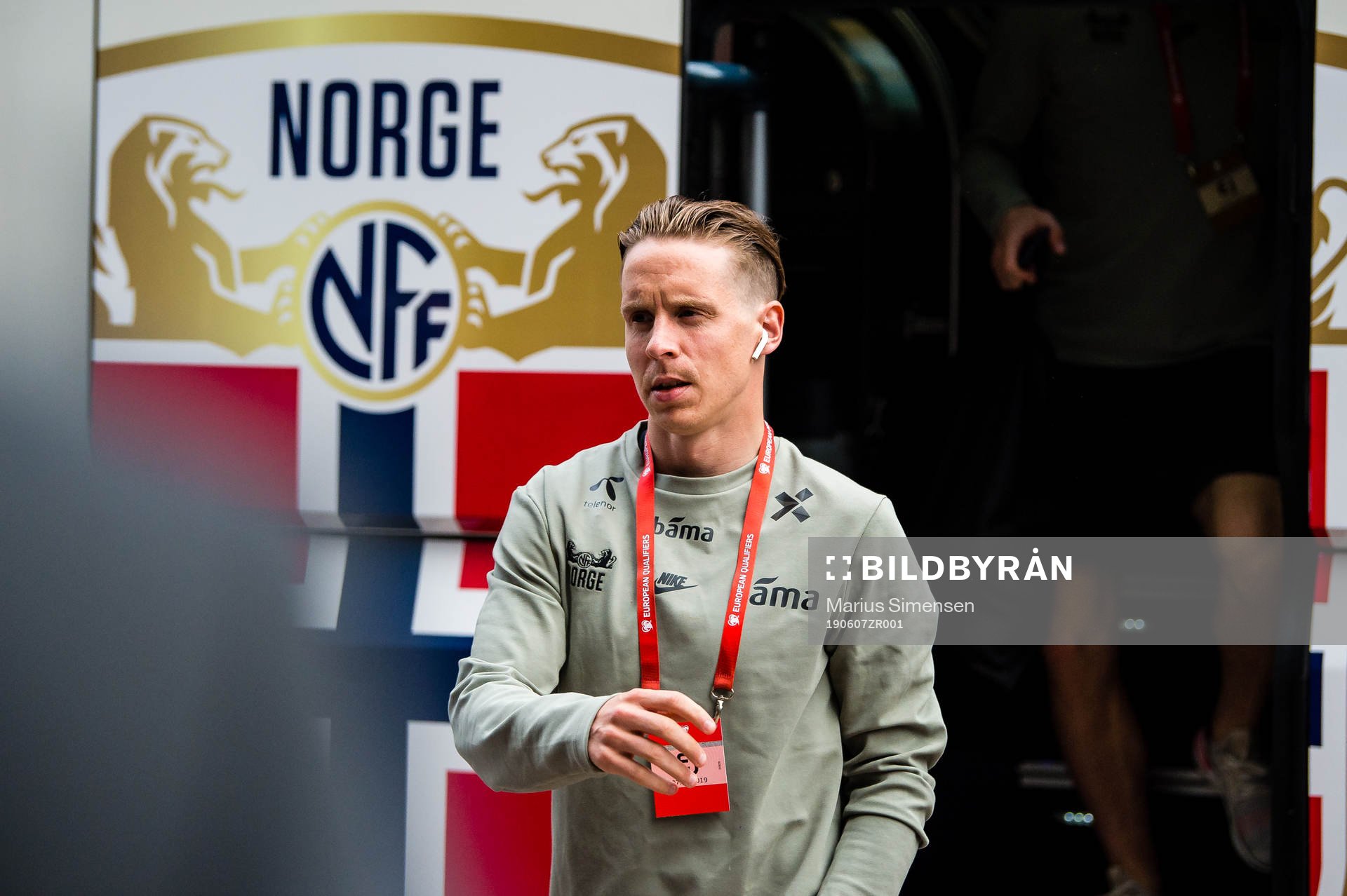 Stefan Johansen of Norway arrives