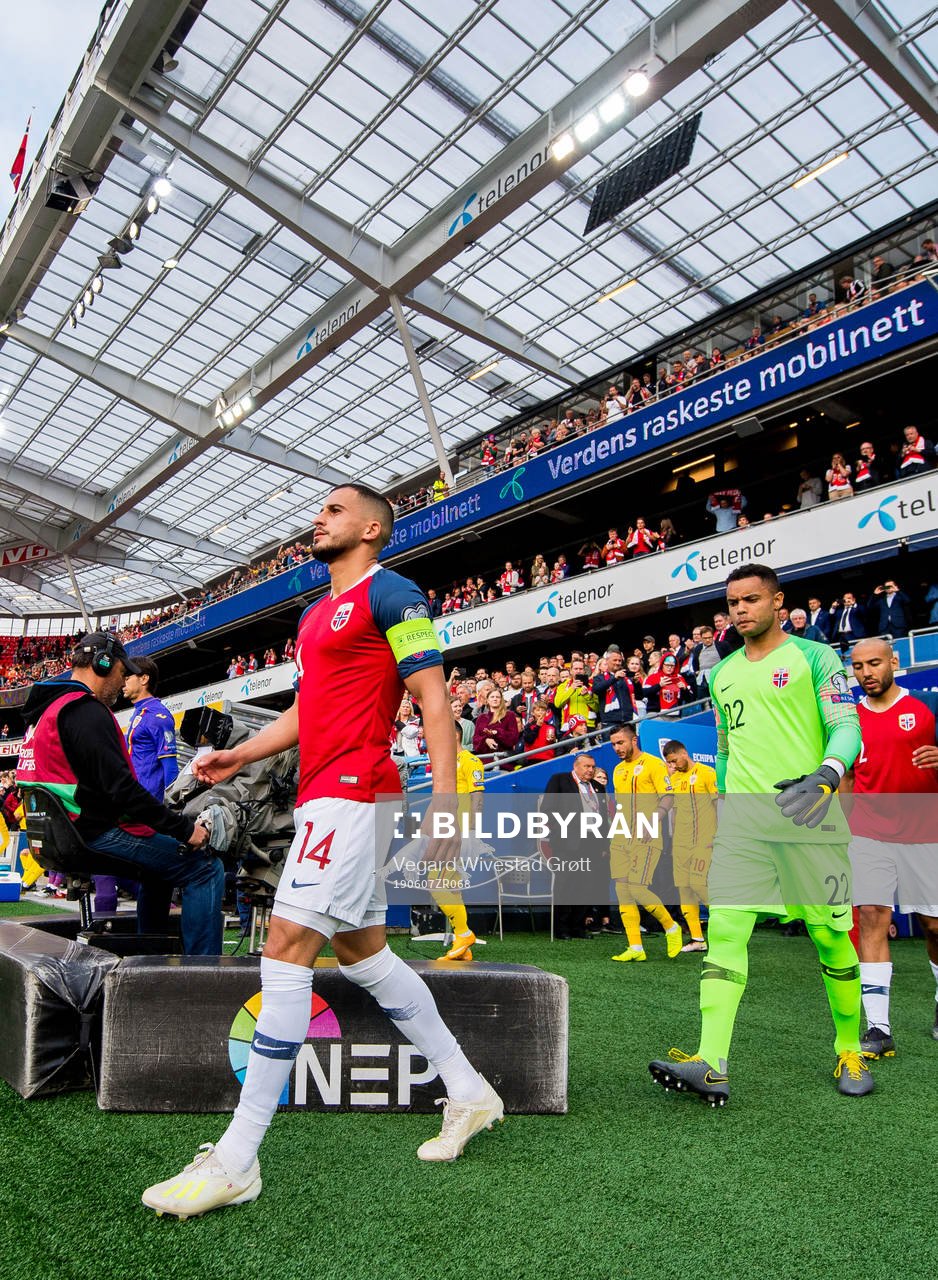 Omar Elabdellaoui and goalkeeper Sten Grytebust of Norway