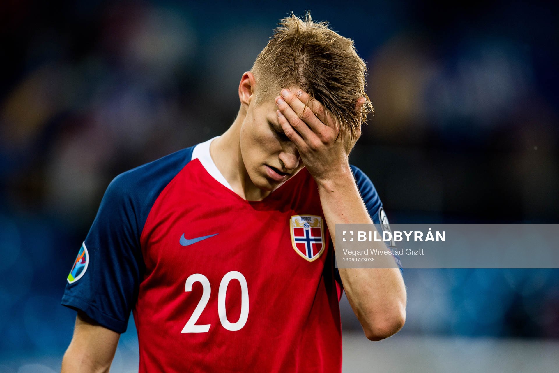 Martin Ødegaard of Norway looks dejected