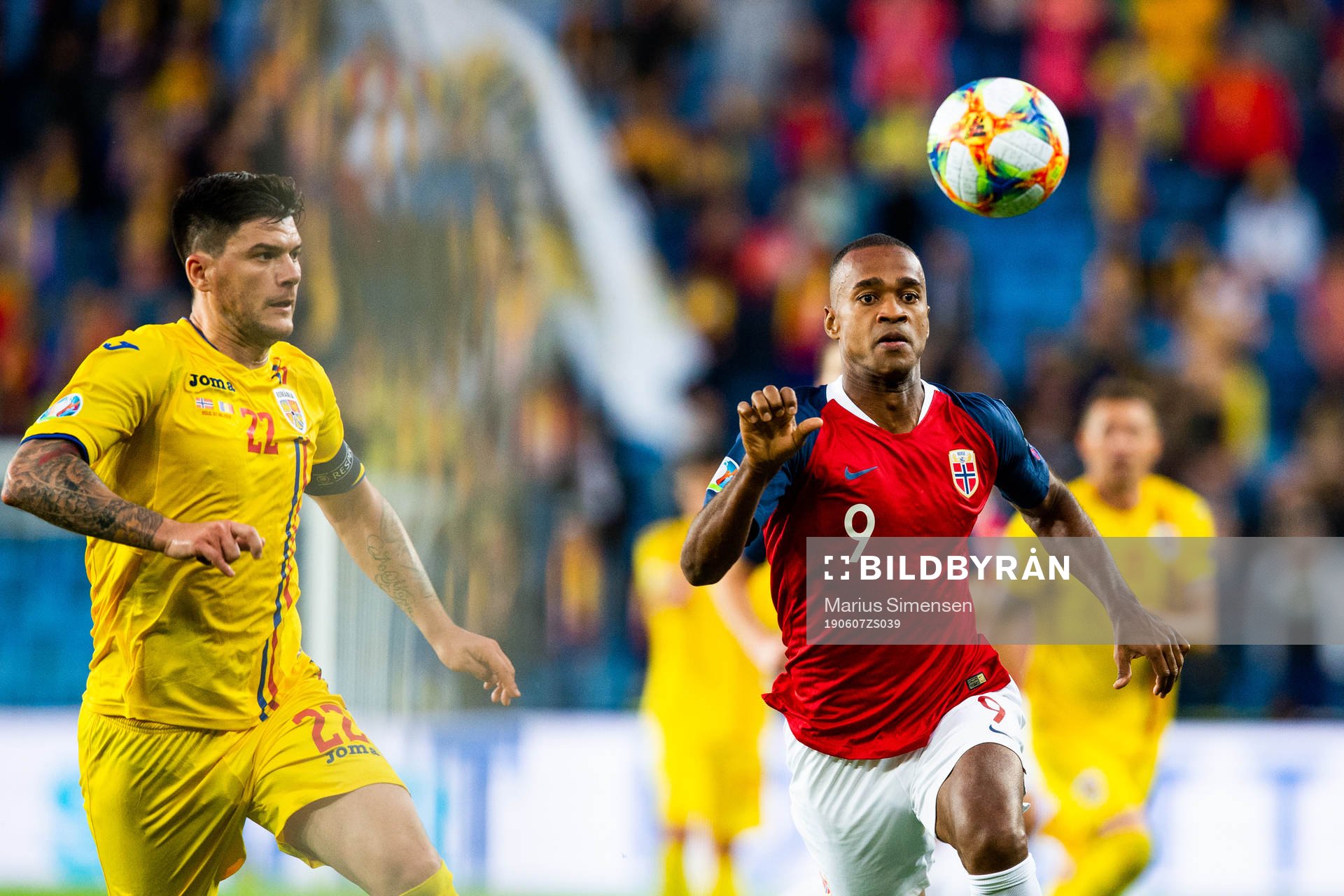 Cristian Sapunaru of Romania and Ola Kamara of Norway