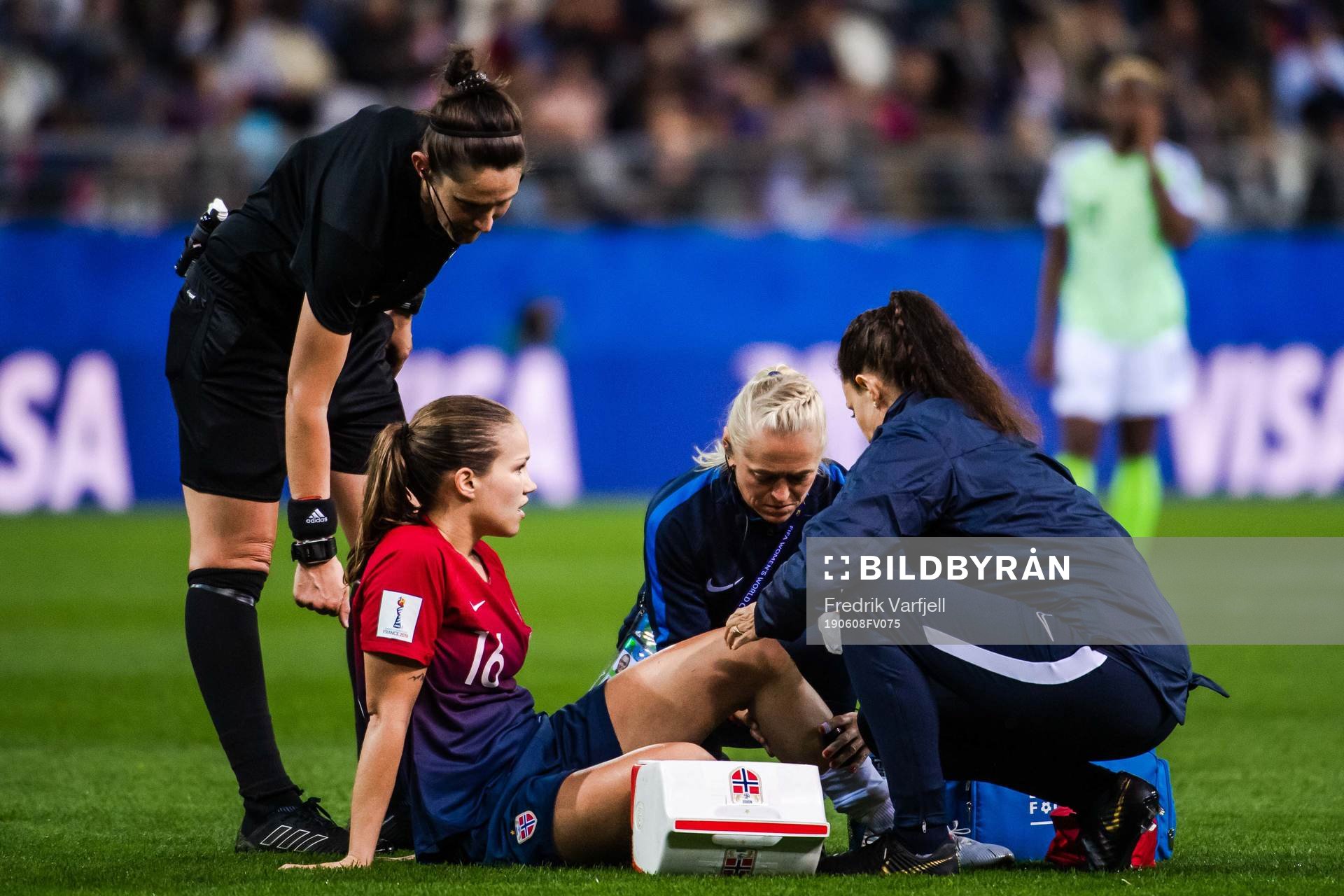 Guro Reiten of Norway receives treatment
