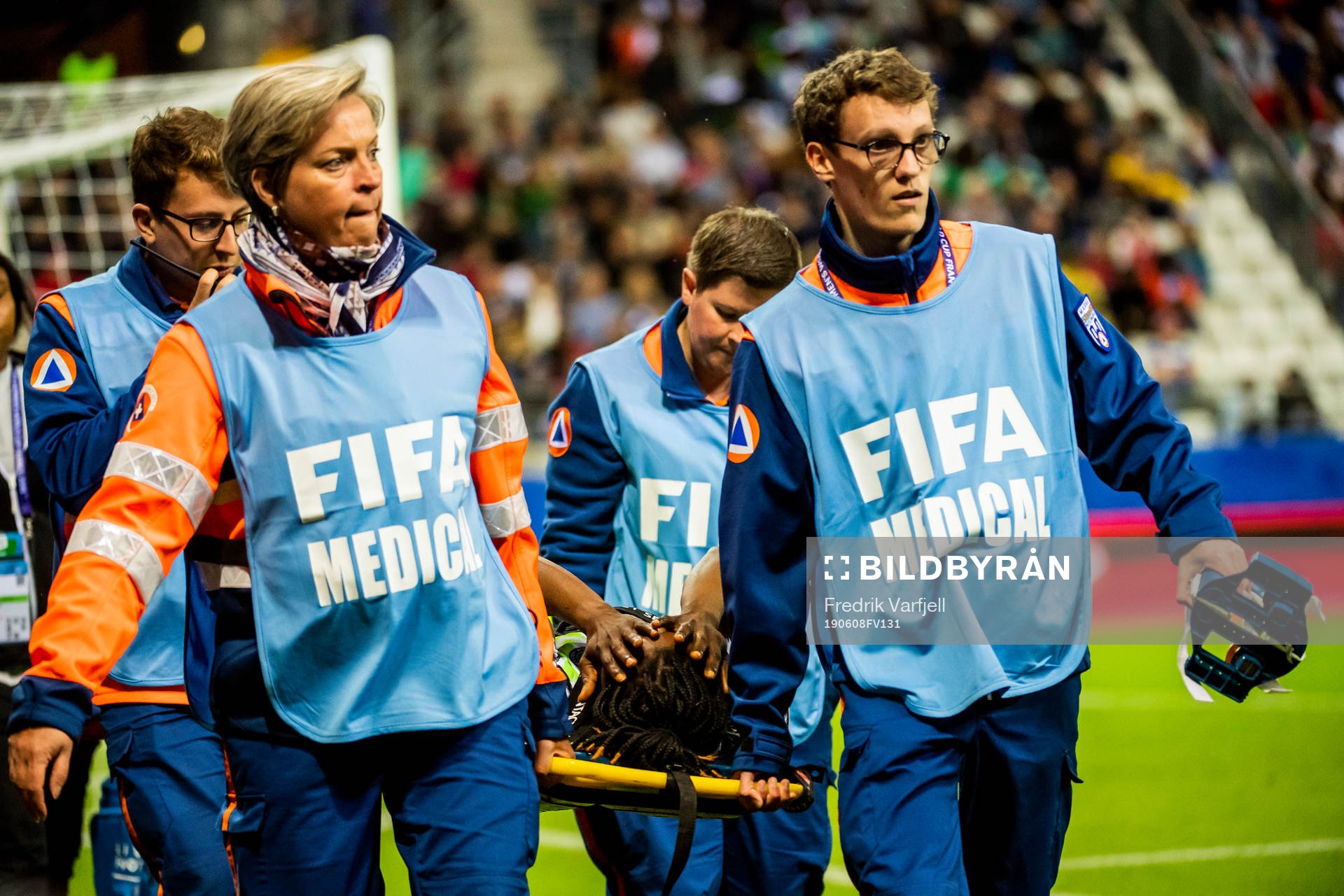 Faith Michael of Nigeria with an injury
