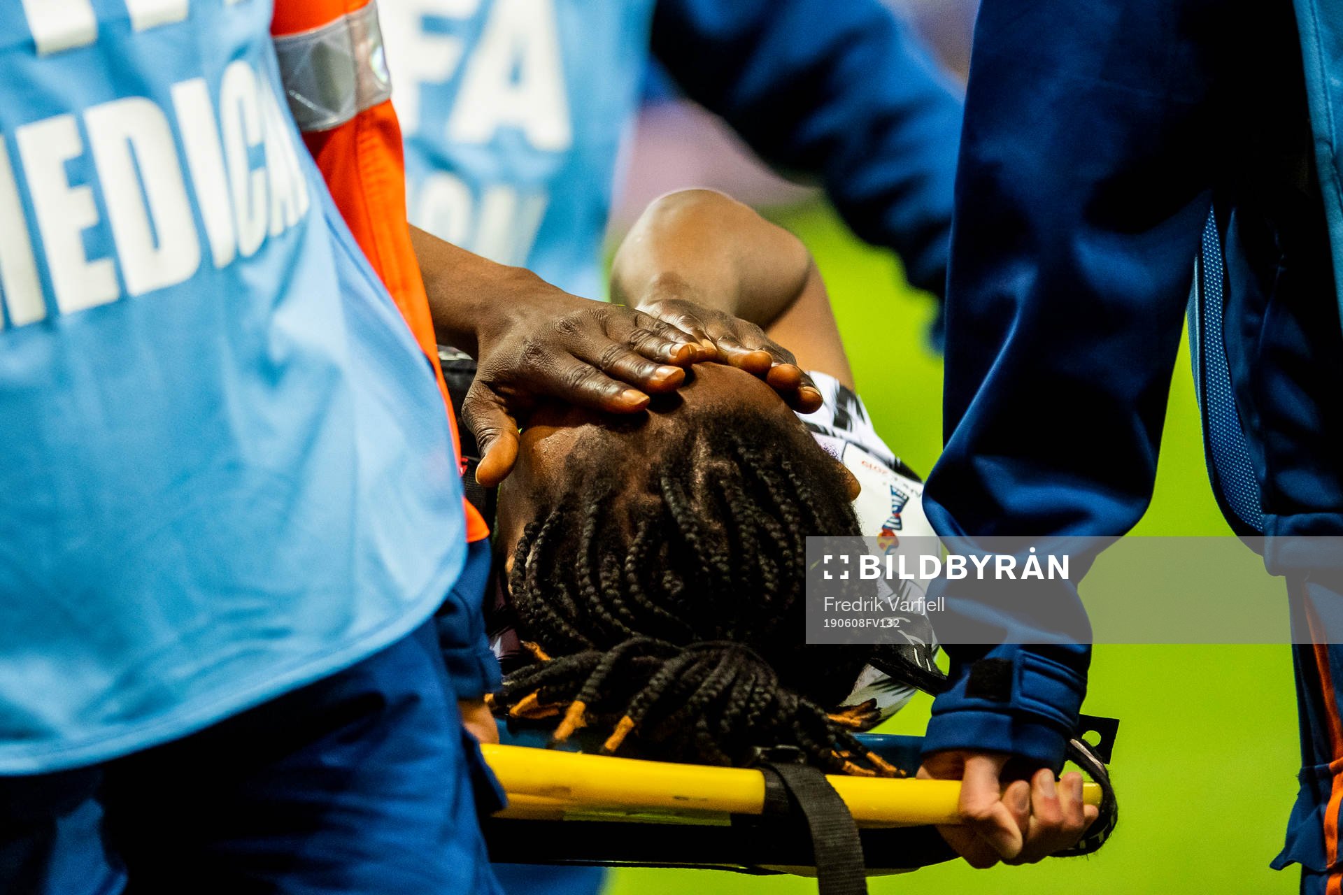 Faith Michael of Nigeria with an injury
