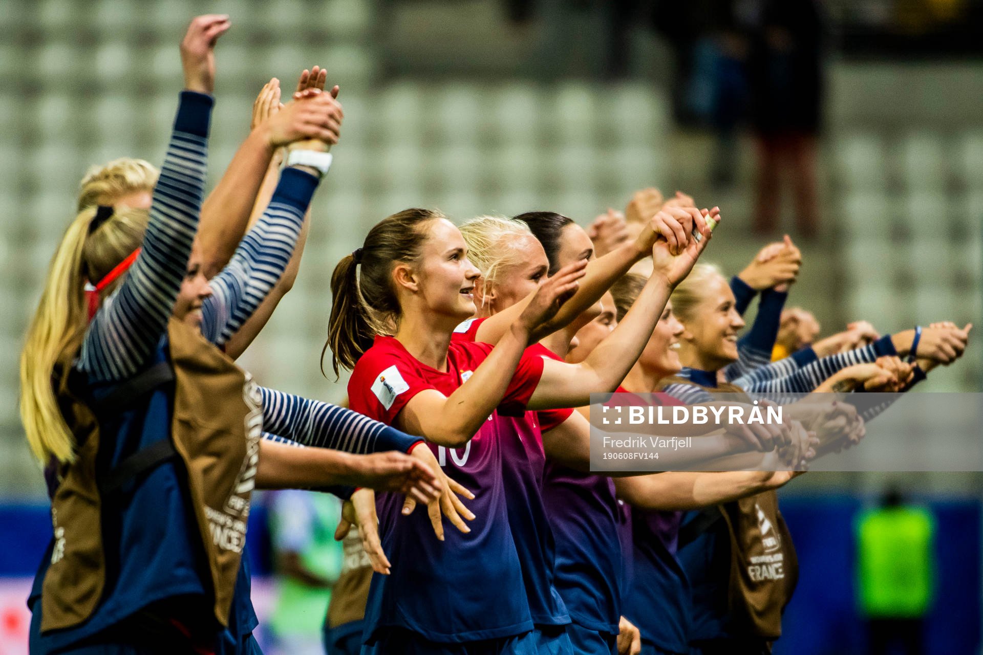 Caroline Graham Hansen of Norway celebrates with her