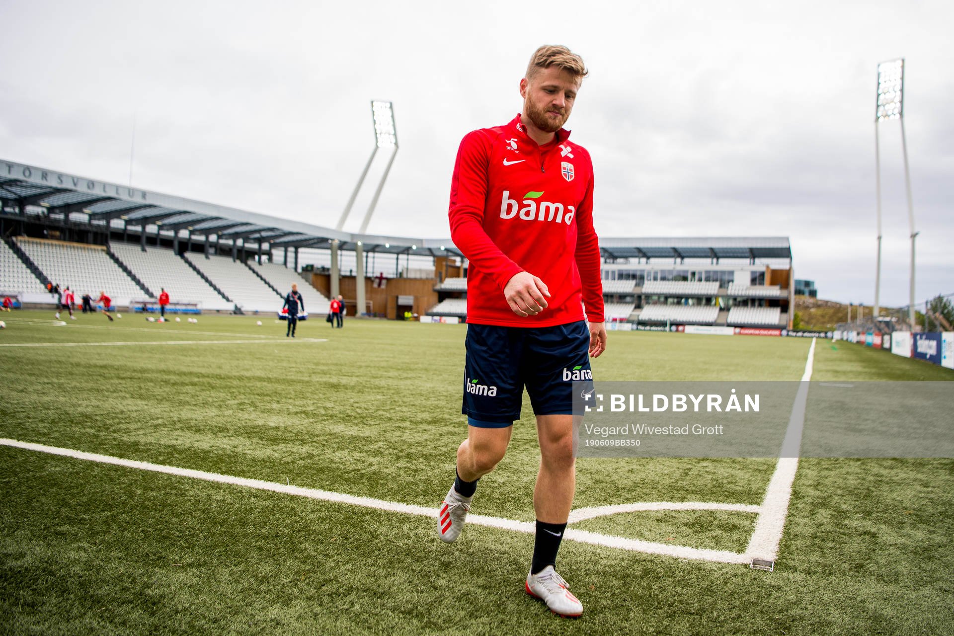 Fredrik Midtsjø of Norway after a training session on June 9, 2019 in Torshavn.
