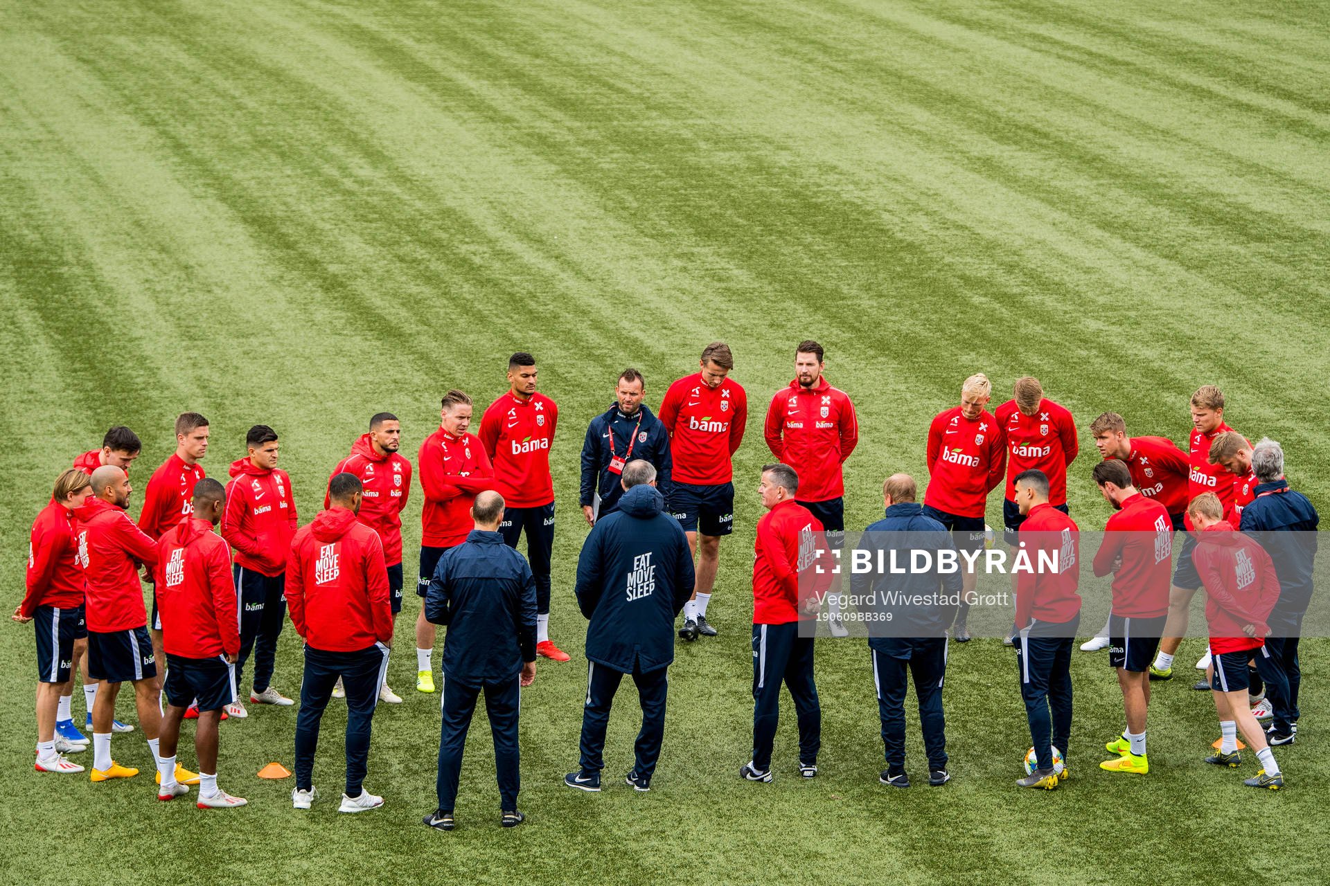 Players and coaching staff of Norway