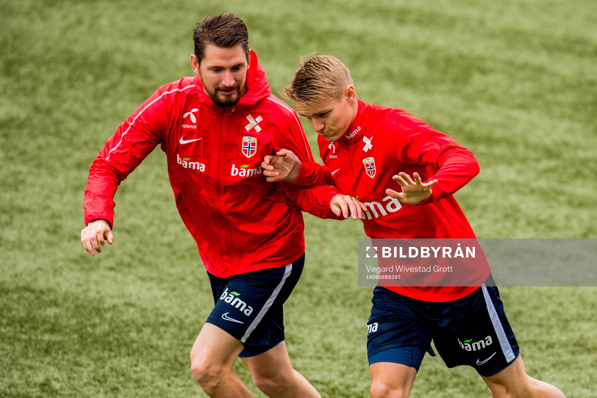 Stefan Strandberg and Martin Ødegaard of Norway