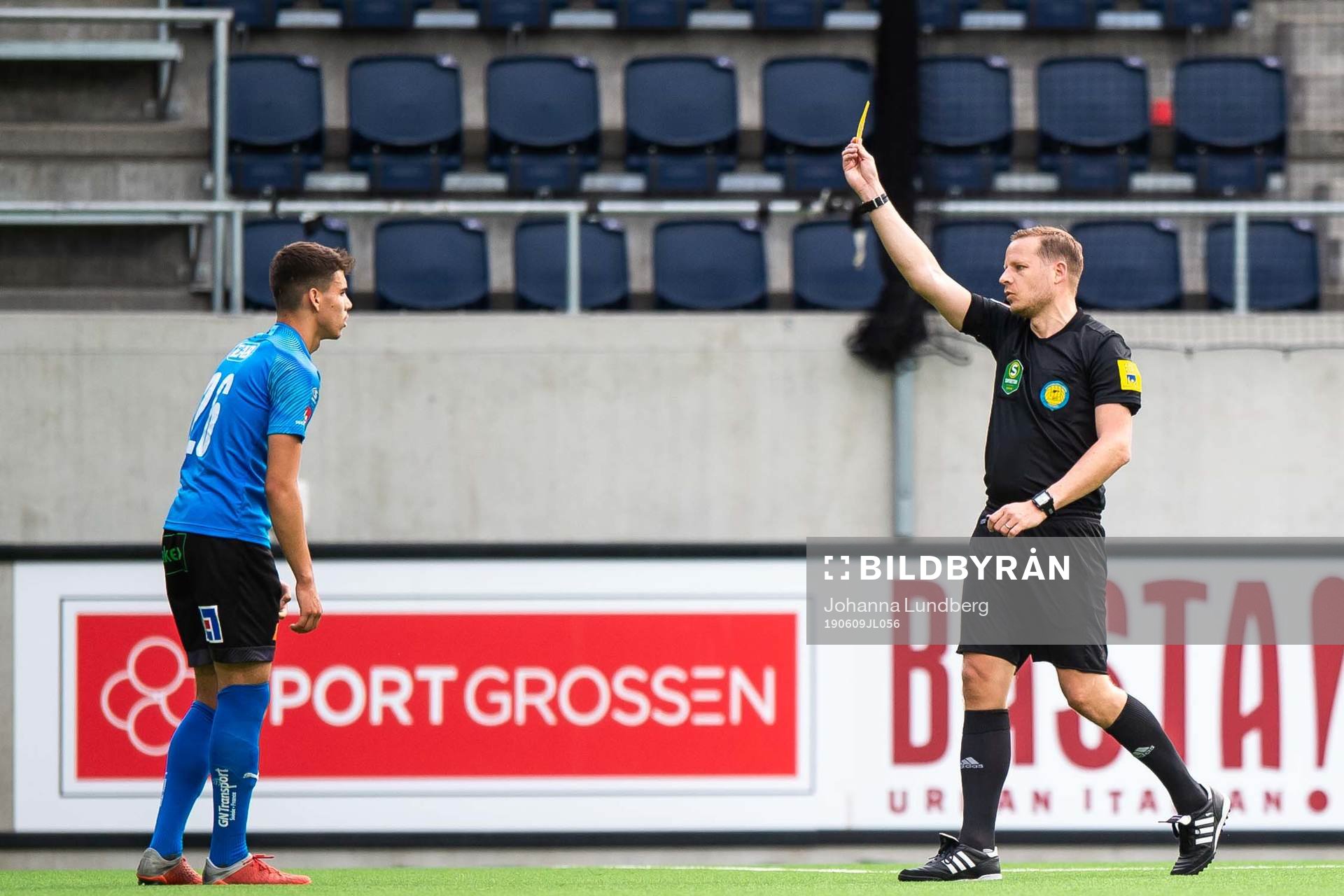 Halmstads Edvin Kurtulus tilldelas en varning av domare