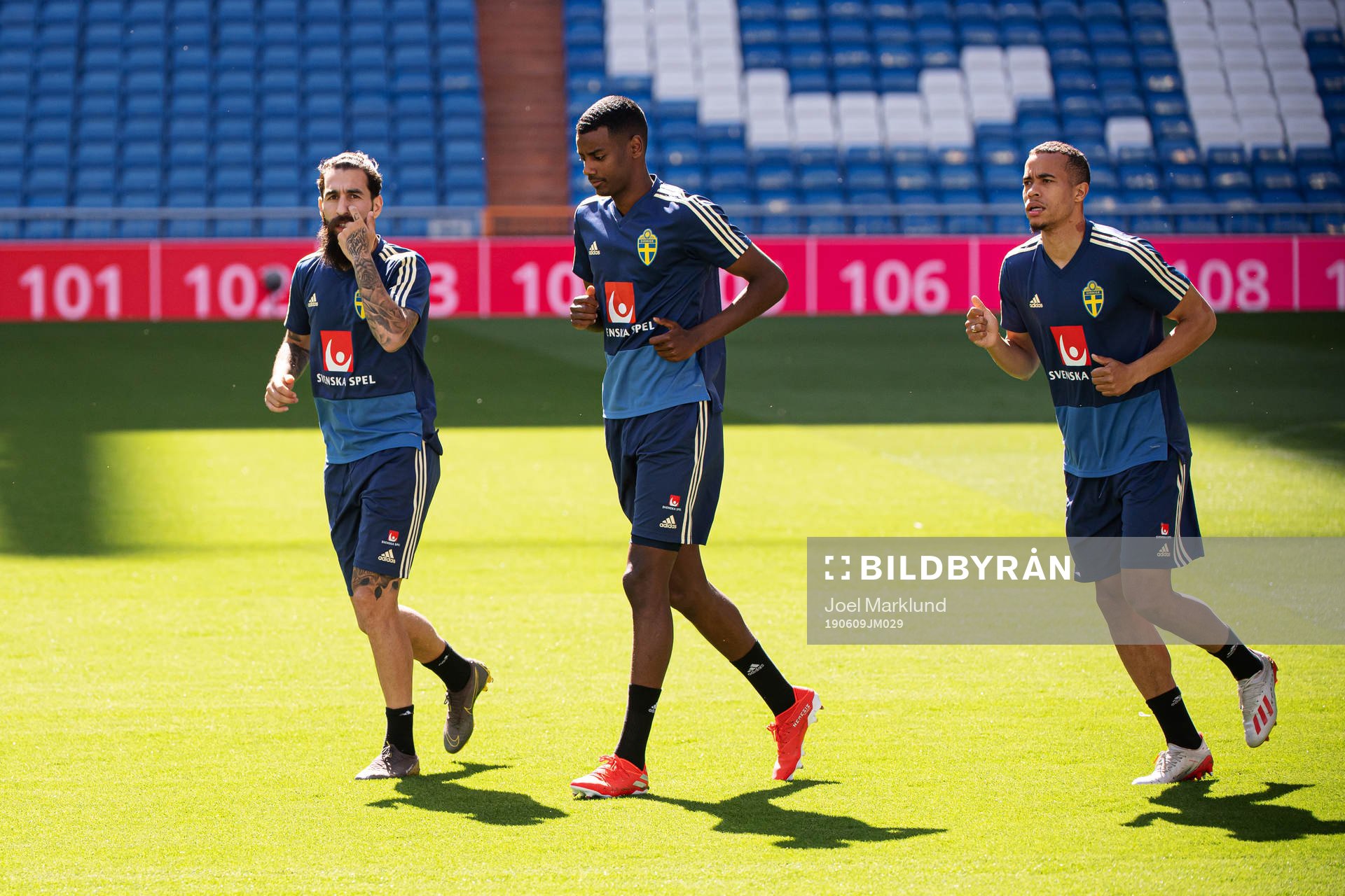 Jimmy Durmaz, Alexander Isak and Robin Quaison of the