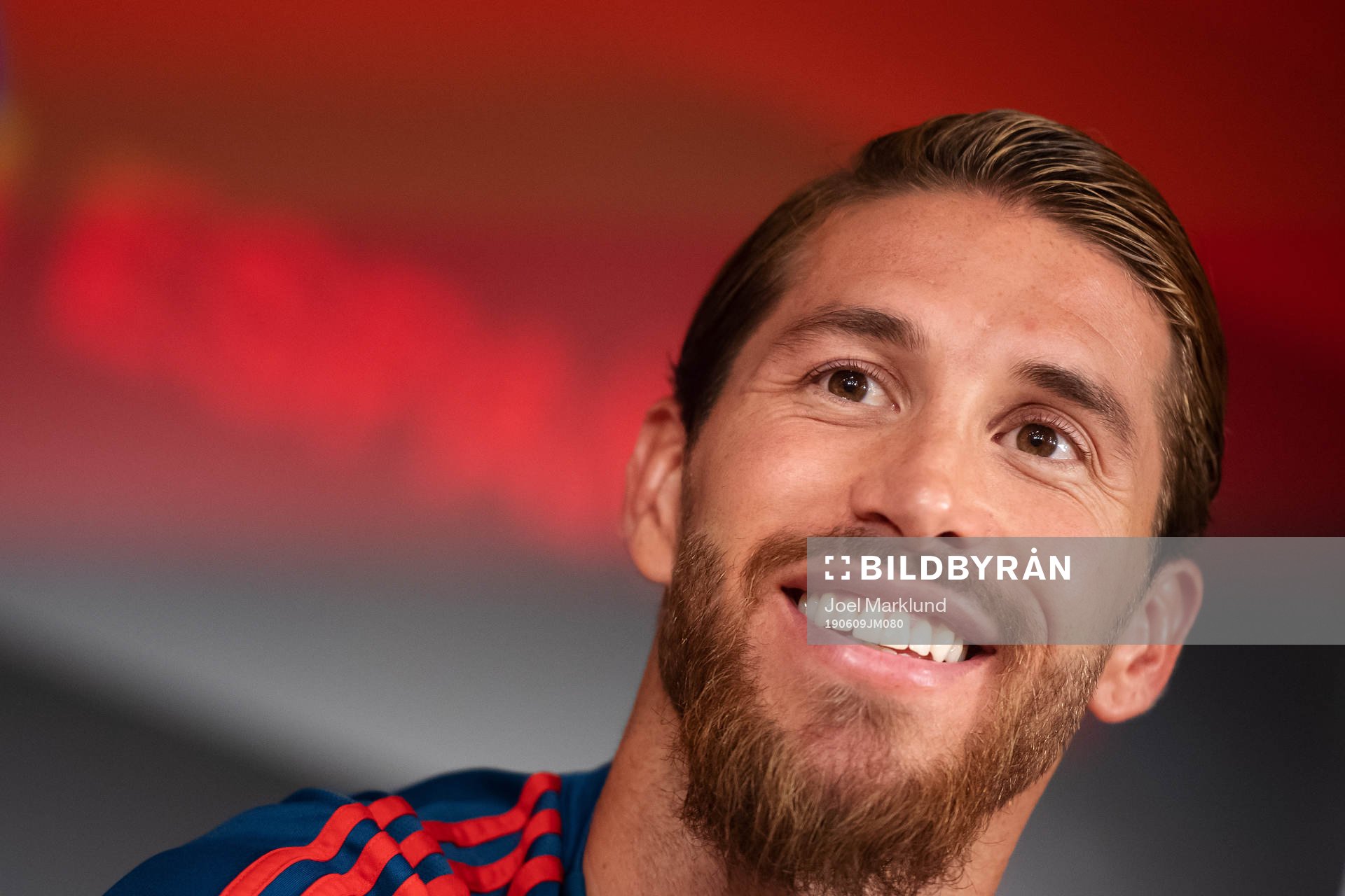 Sergio Ramos of the Spanish national football team during a press conference on June 9, 2019 in Madrid.