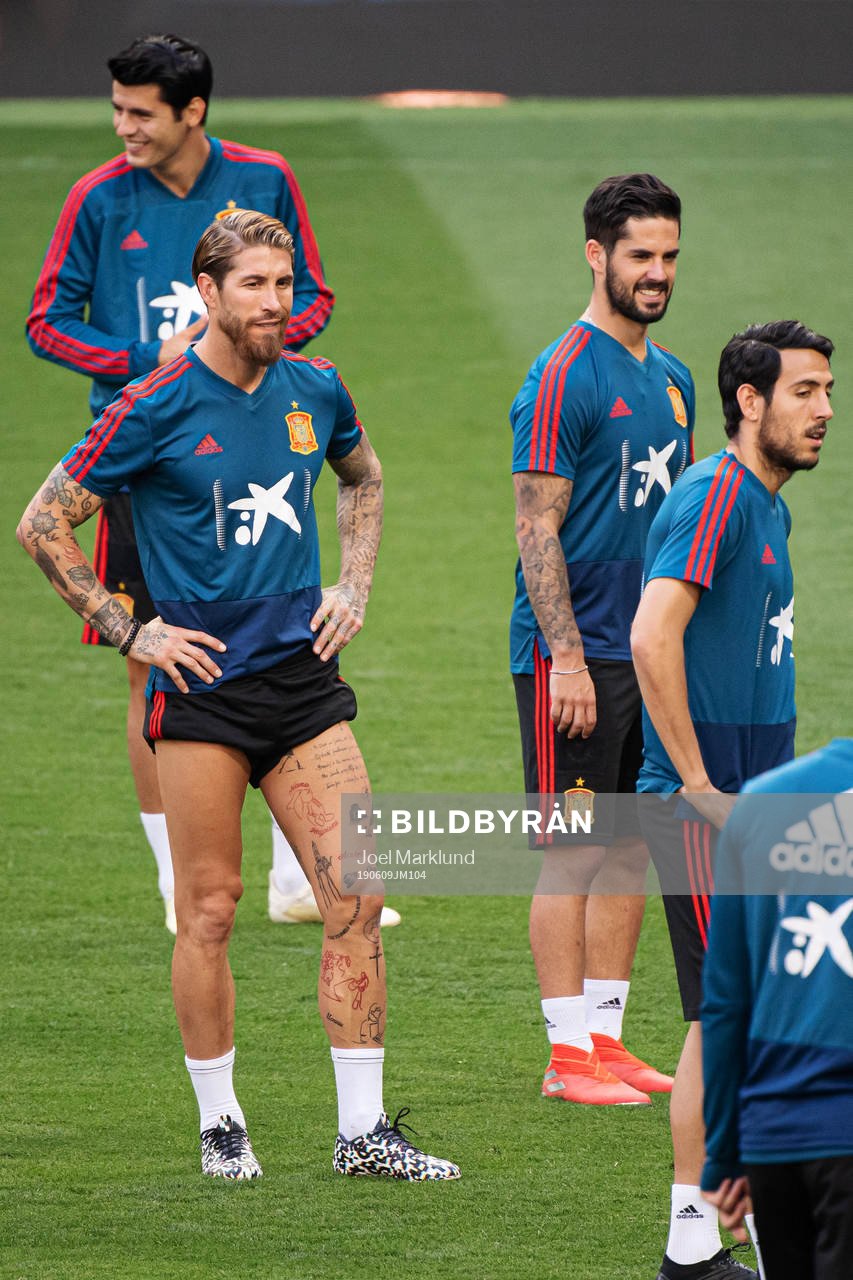 Sergio Ramos and Isco of the Spanish national football team