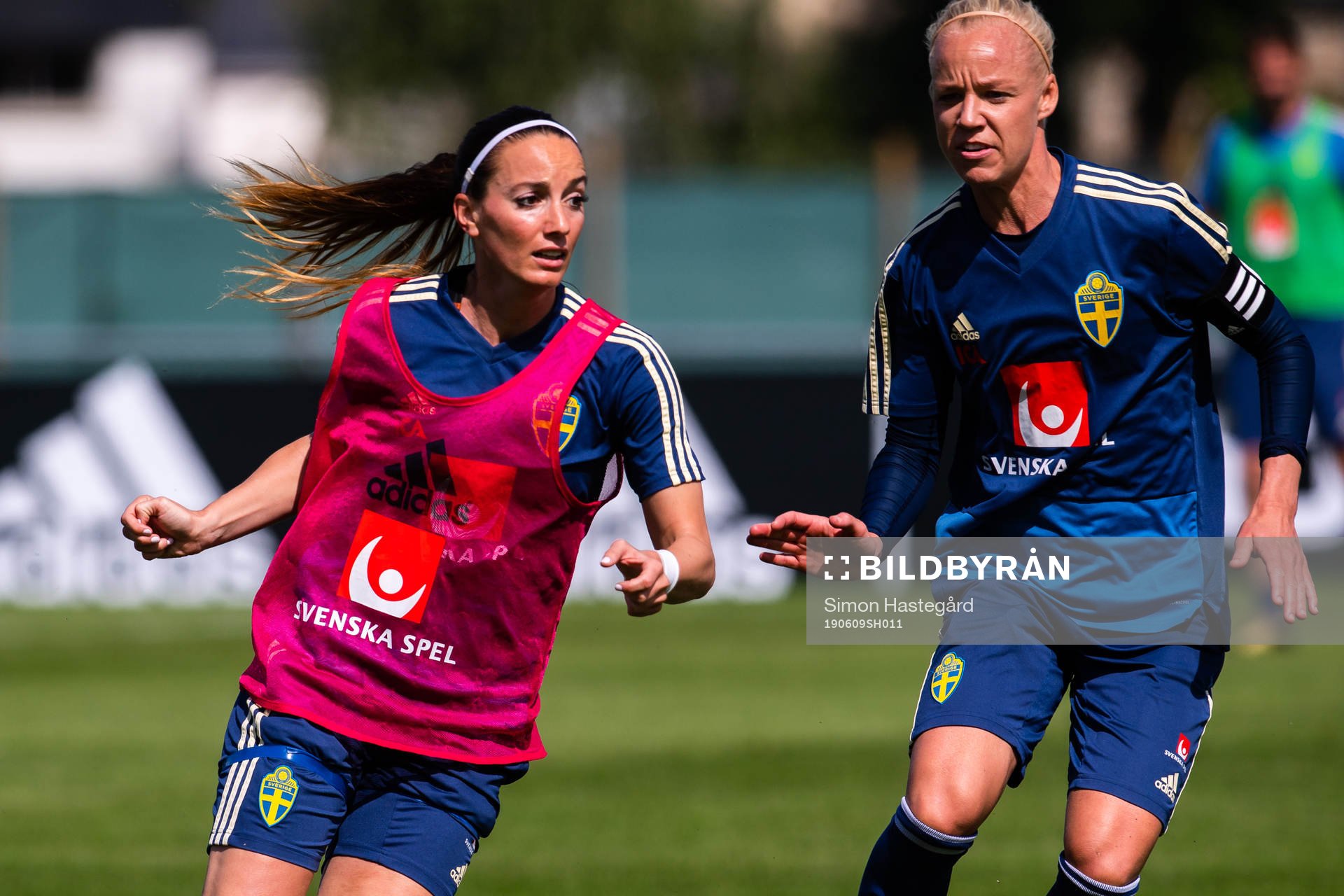 Kosovare Asllani and Caroline Seger of Swedish national