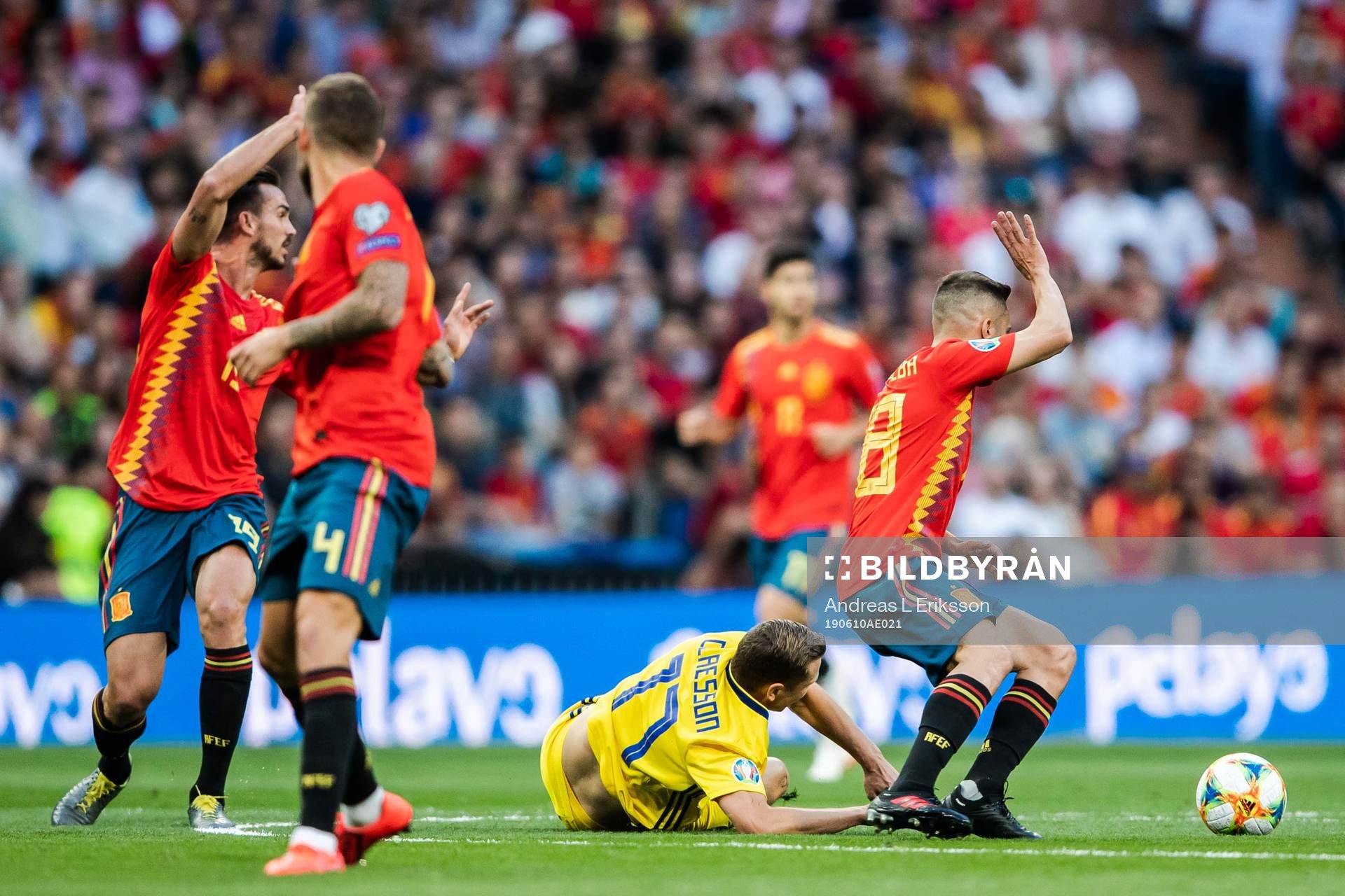 Viktor Claesson of Sweden in pain