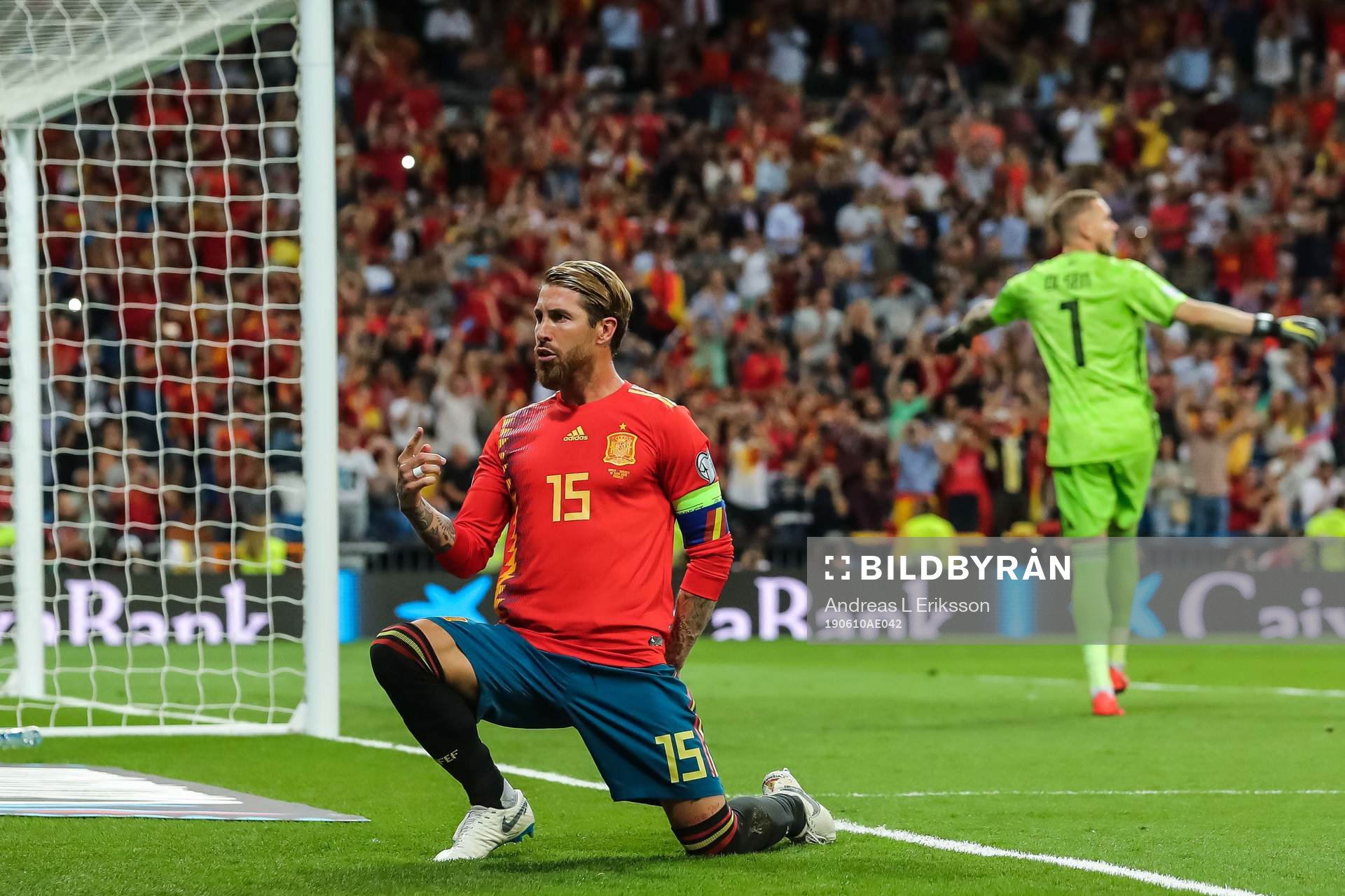 Sergio Ramos of Spain celebrates