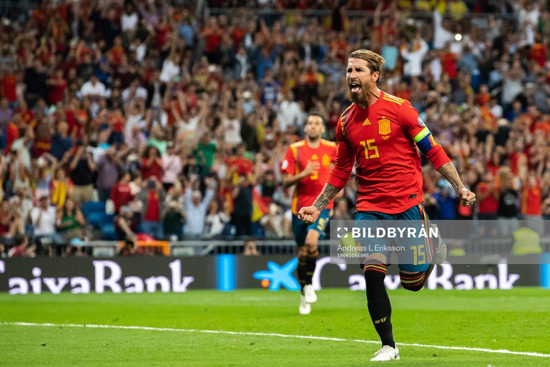 Sergio Ramos of Spain celebrates