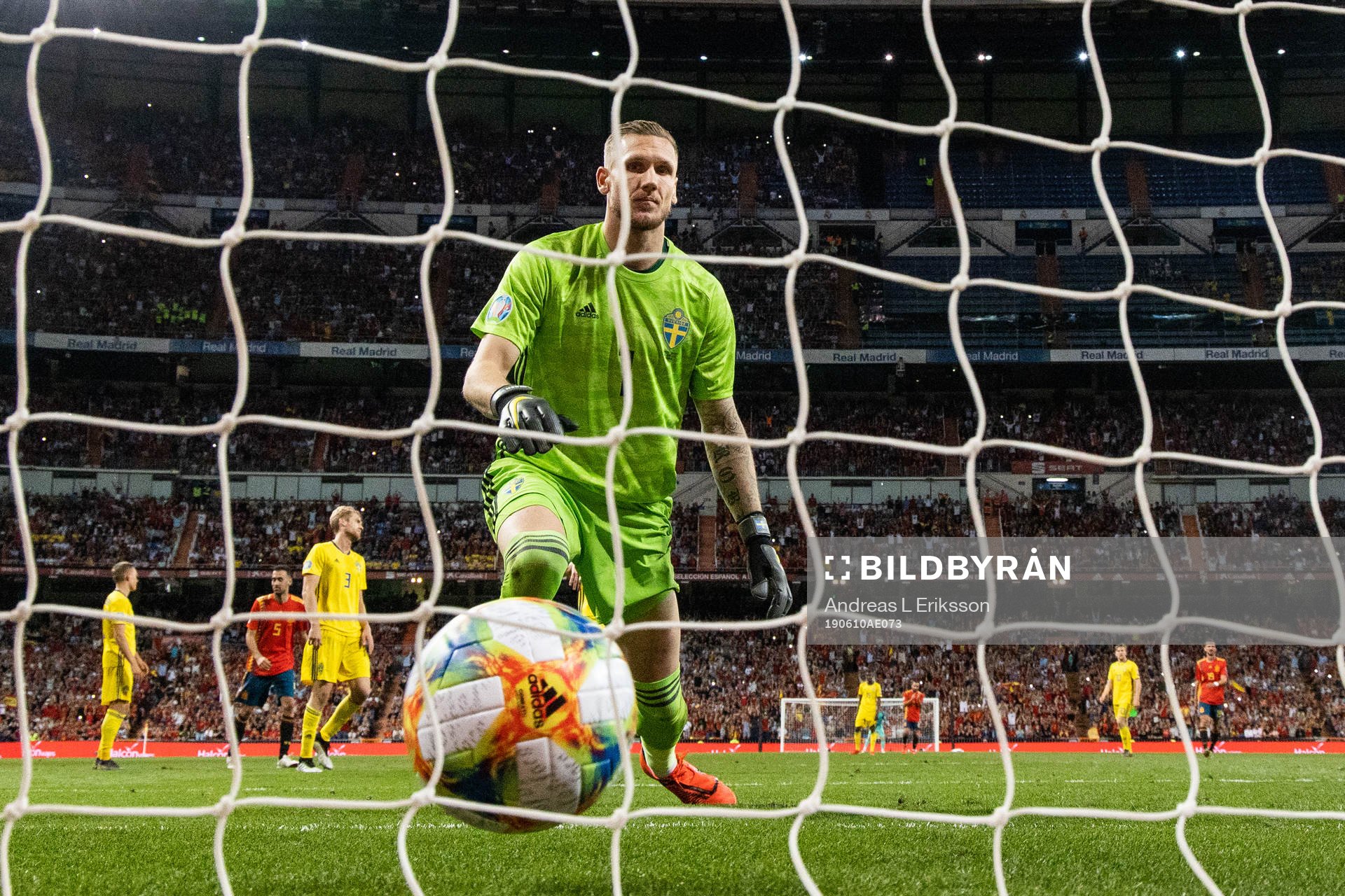 Goalkeeper Robin Olsen looks dejected