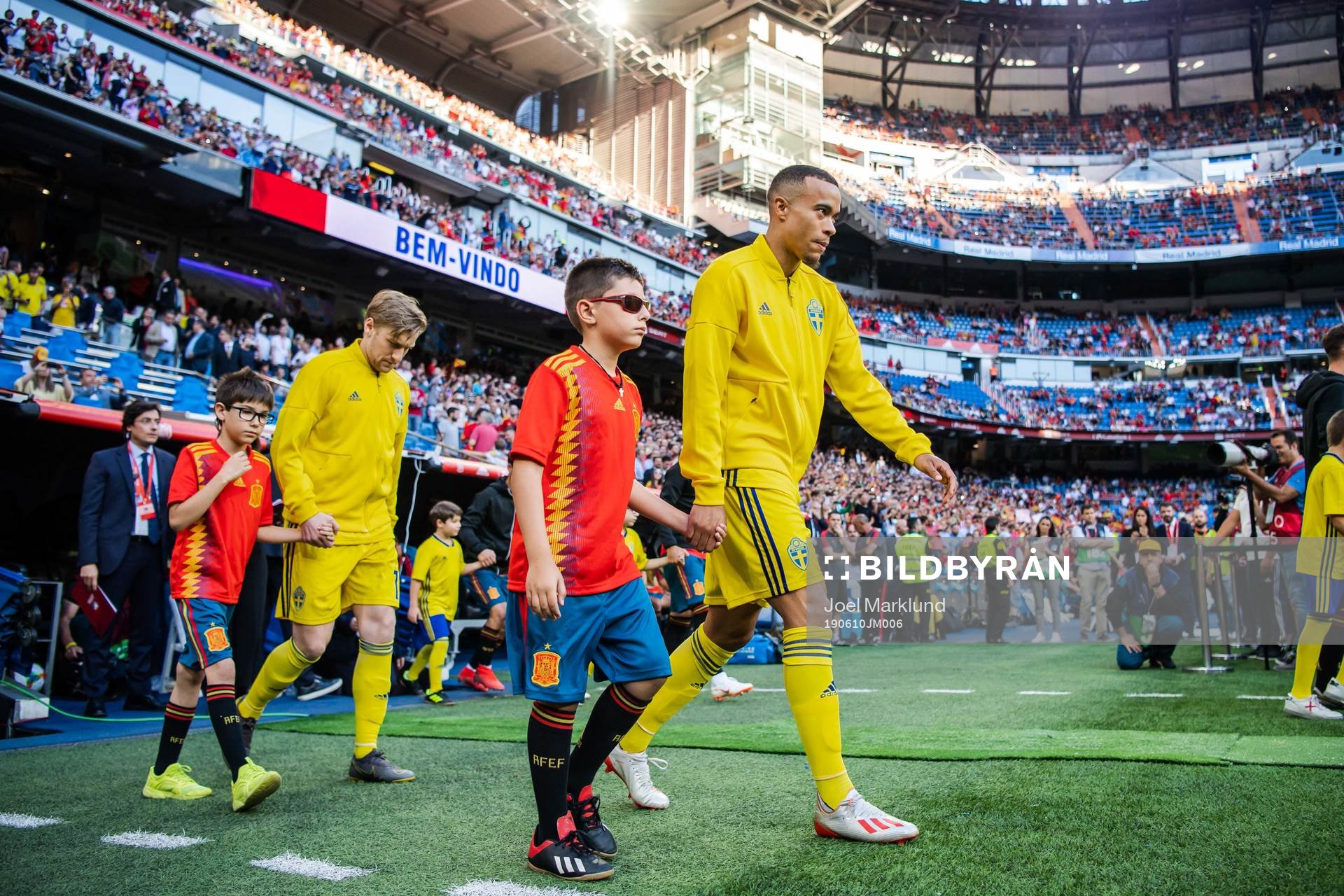 Robin Quaison of Sweden enters the pitch