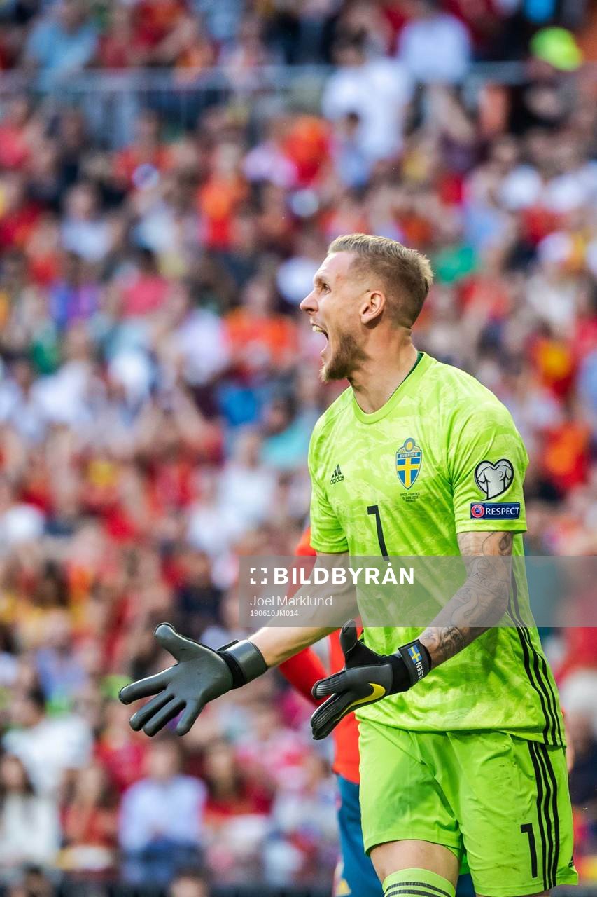 Goalkeeper Robin Olsen of Sweden