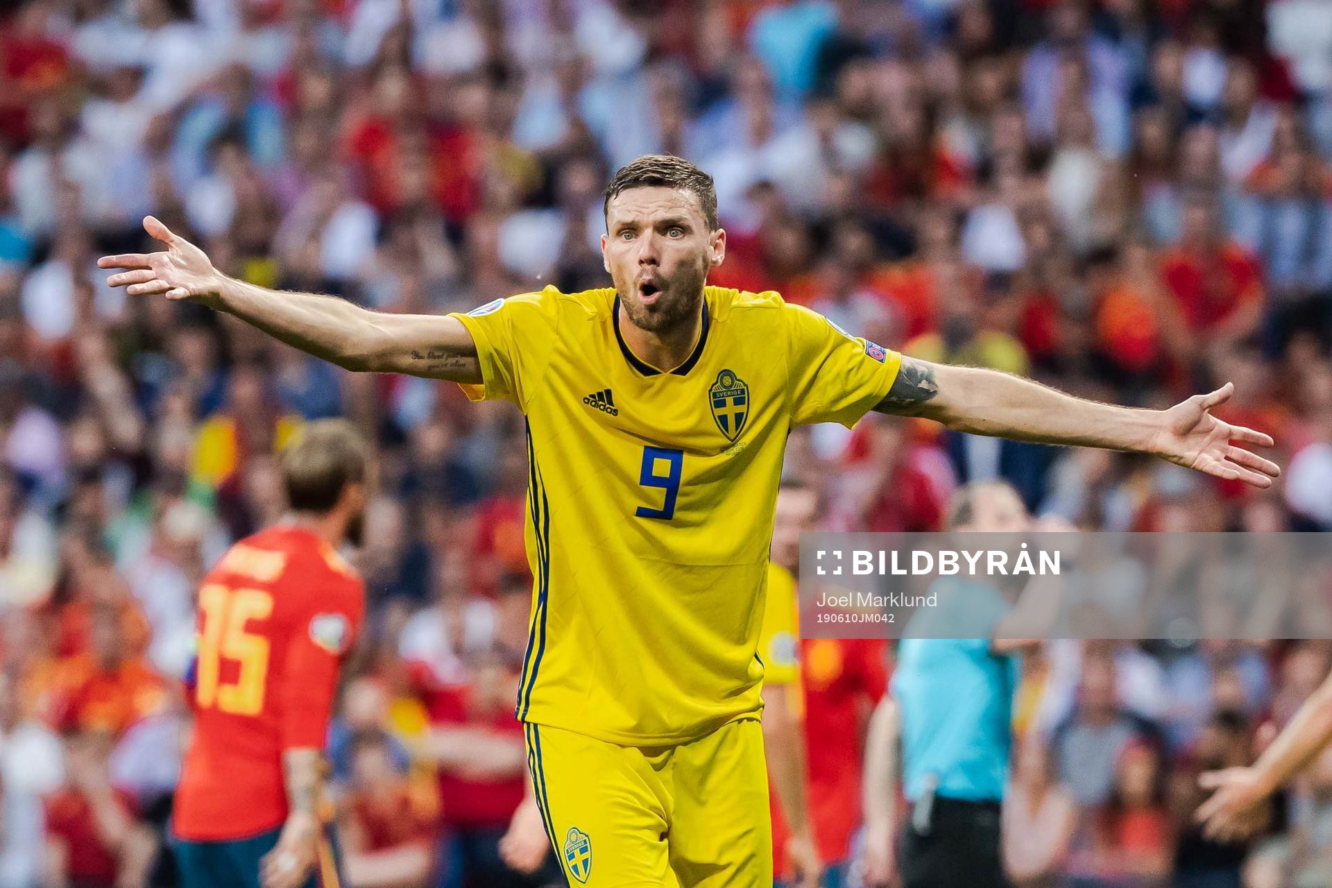 Marcus Berg of Sweden reacts