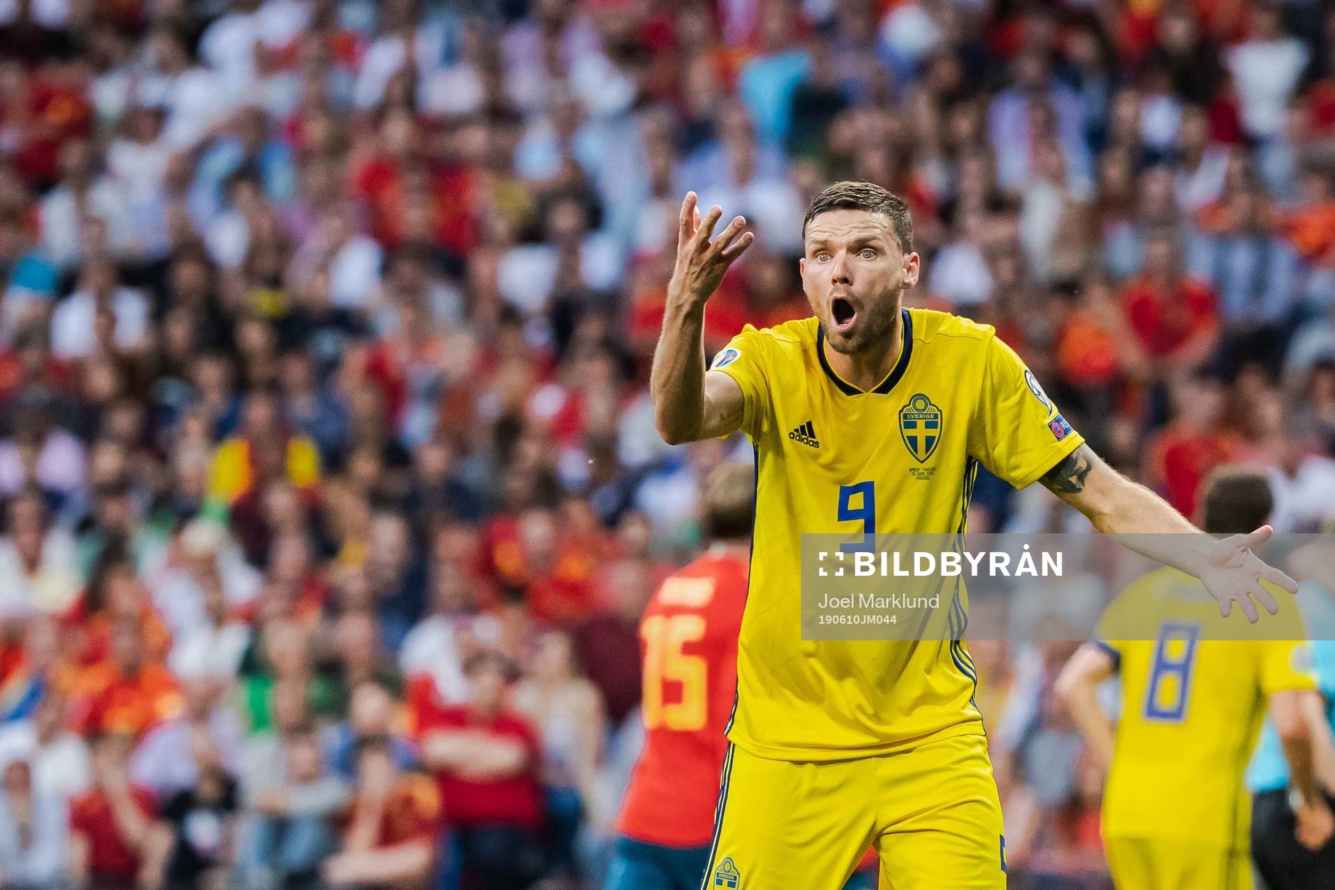 Marcus Berg of Sweden reacts