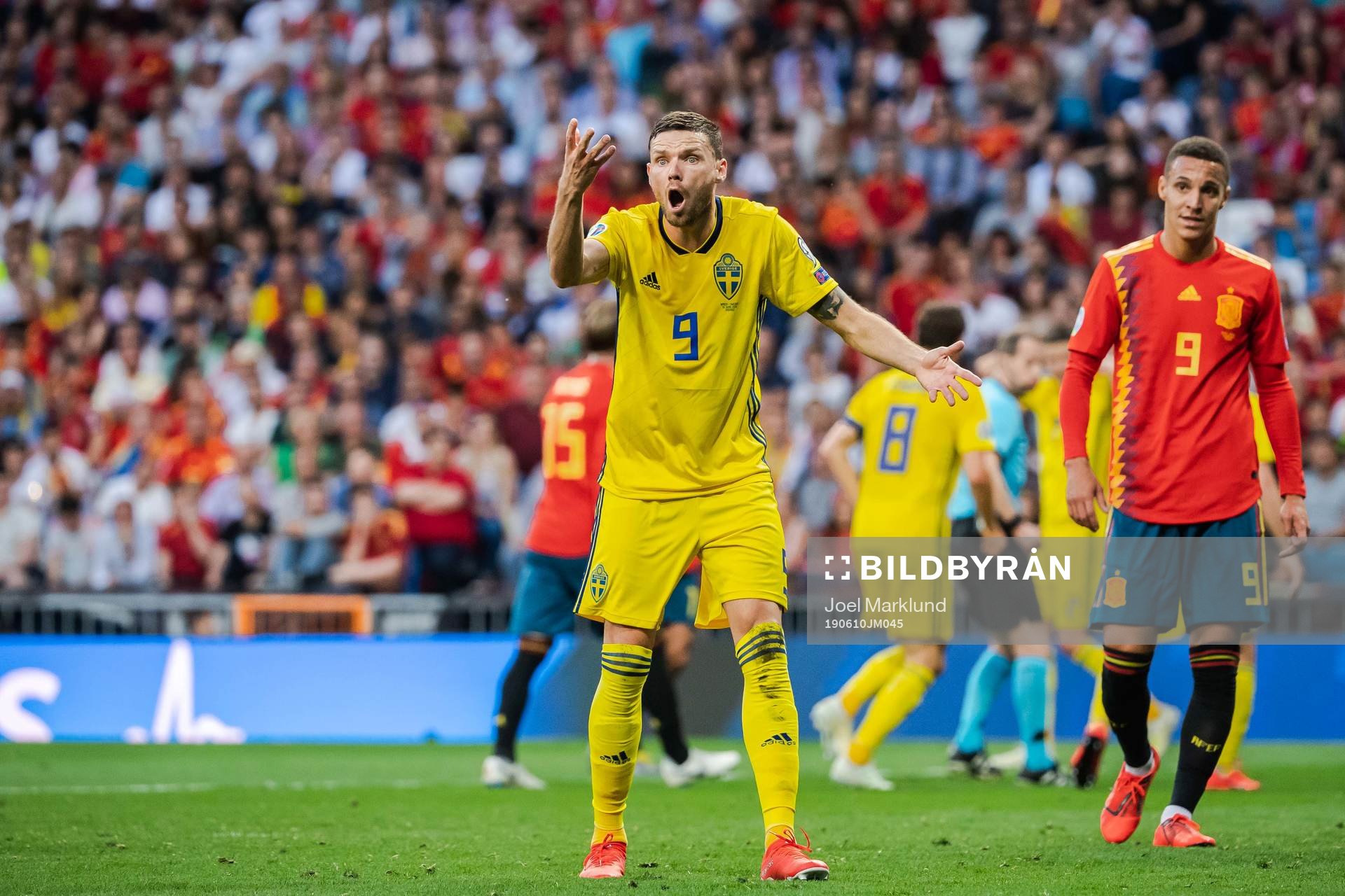 Marcus Berg of Sweden reacts