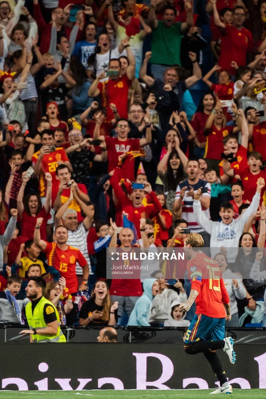 Sergio Ramos of Spain celebrates