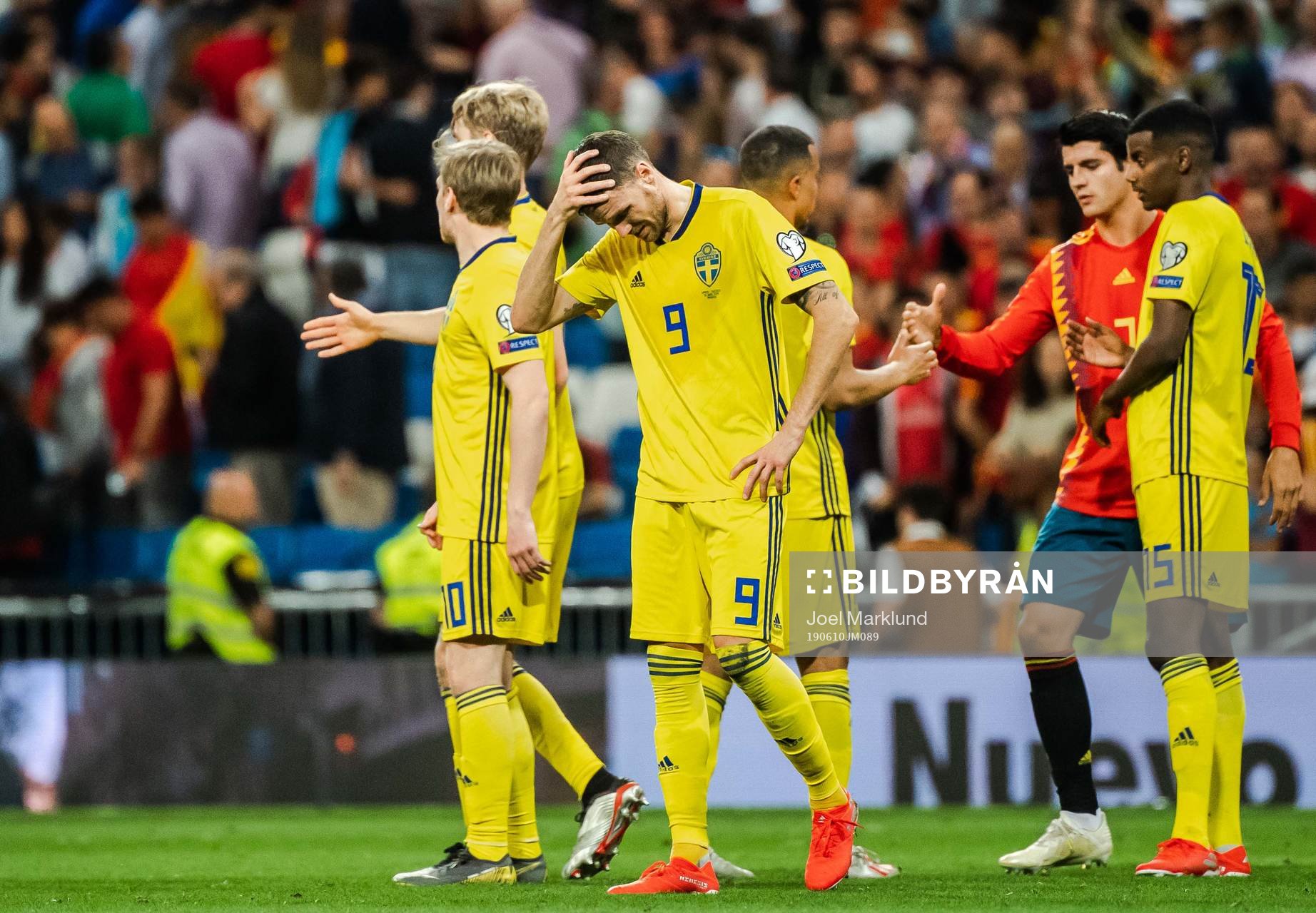 Marcus Berg of Sweden looks dejected