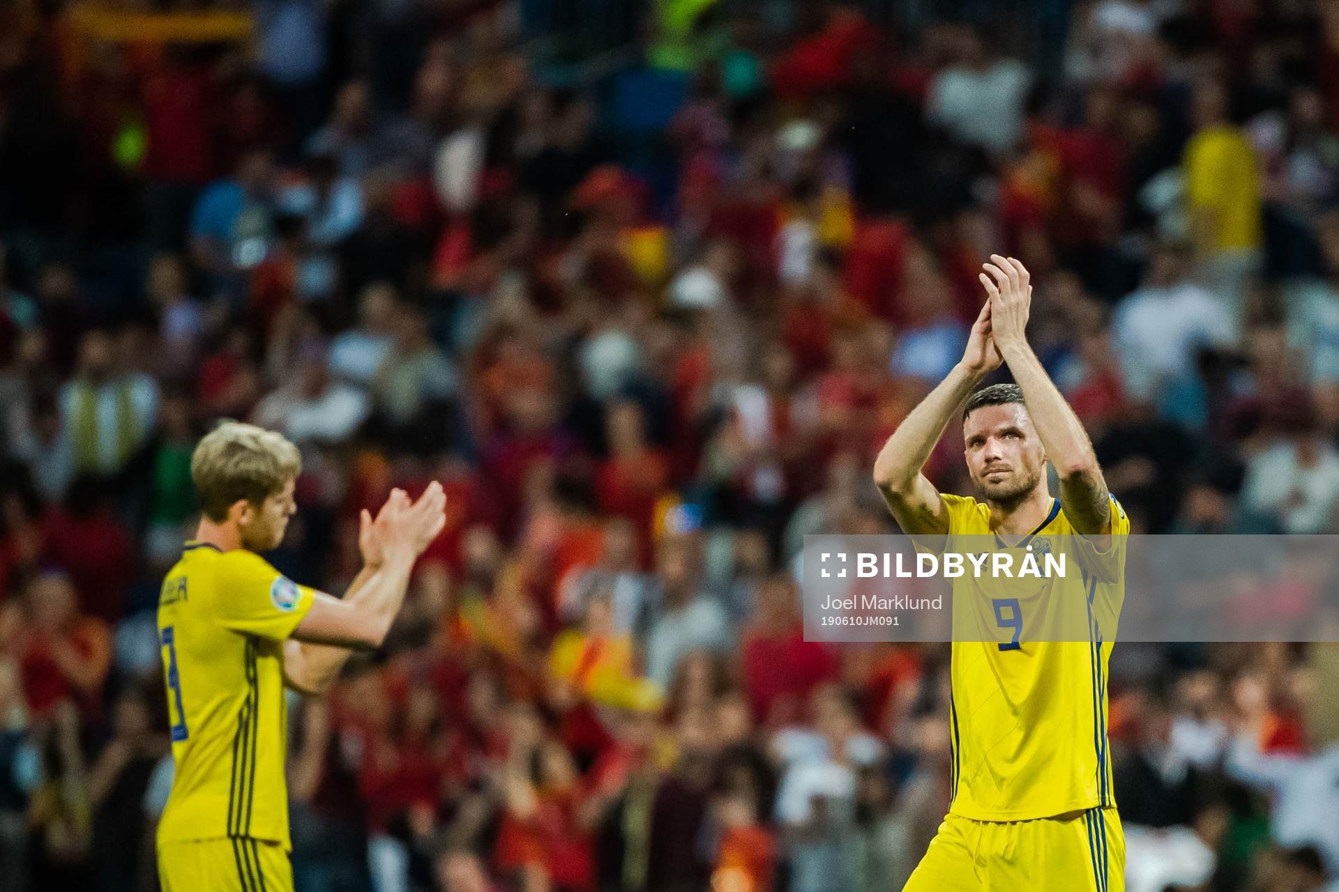Marcus Berg of Sweden thank the supporters